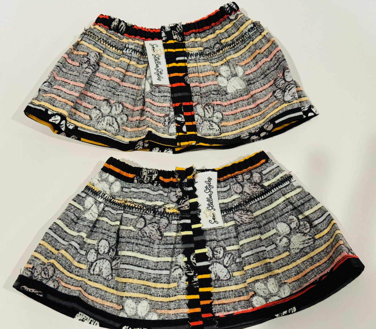 The Milky Wavy Skirt - Paw Print Stripes | CLEARANCE