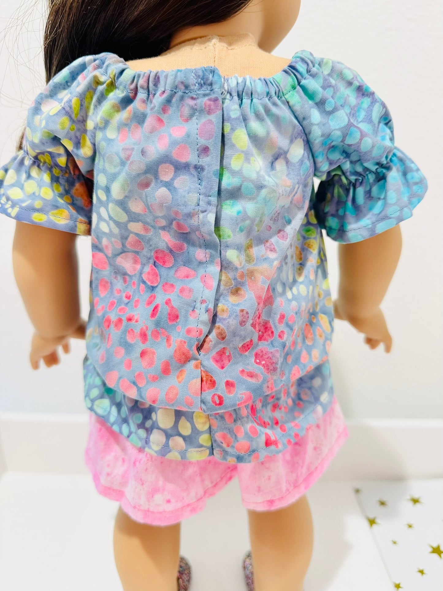 The Europa Top: Rippling Rainbow Batik