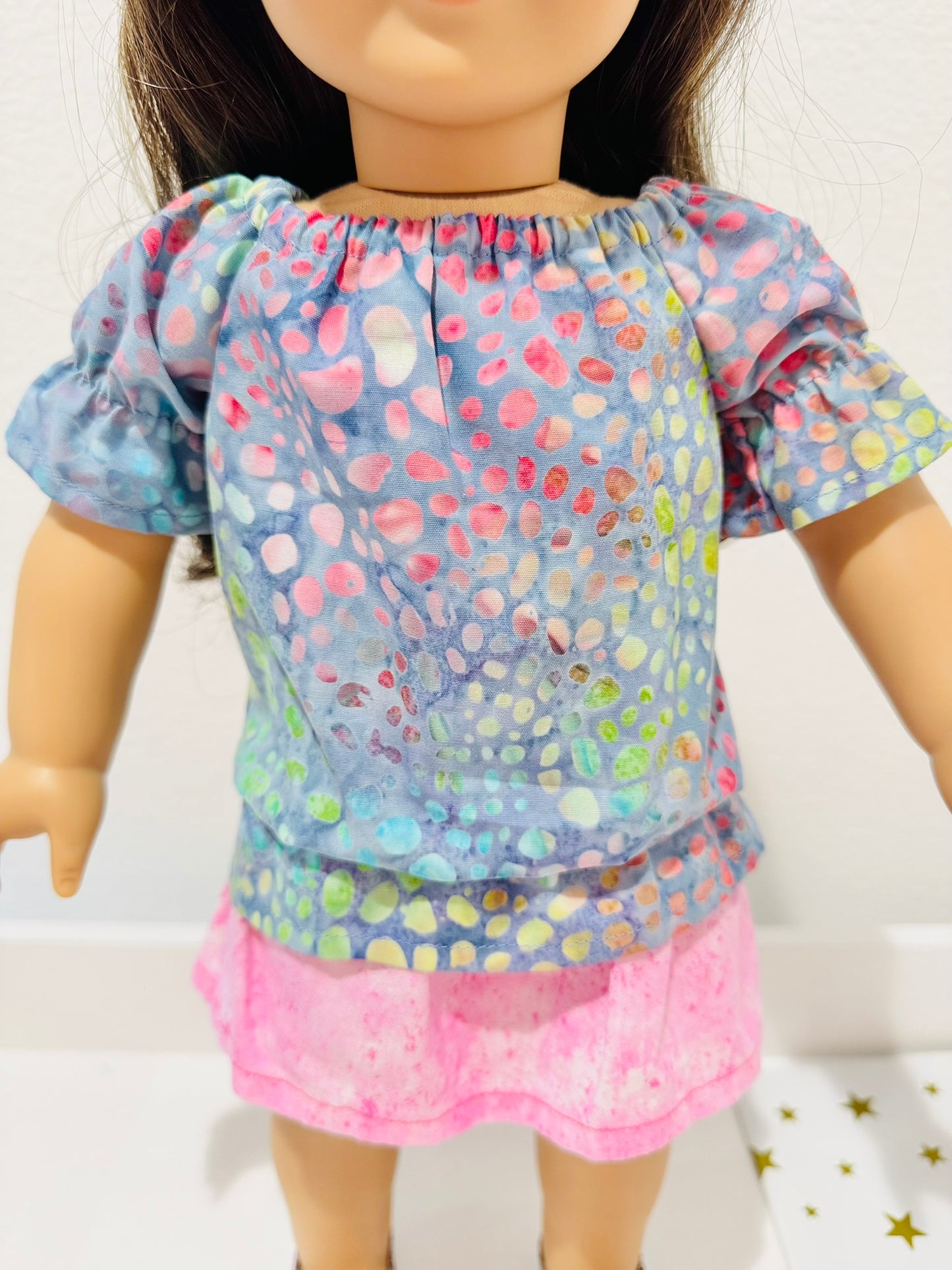 The Europa Top: Rippling Rainbow Batik