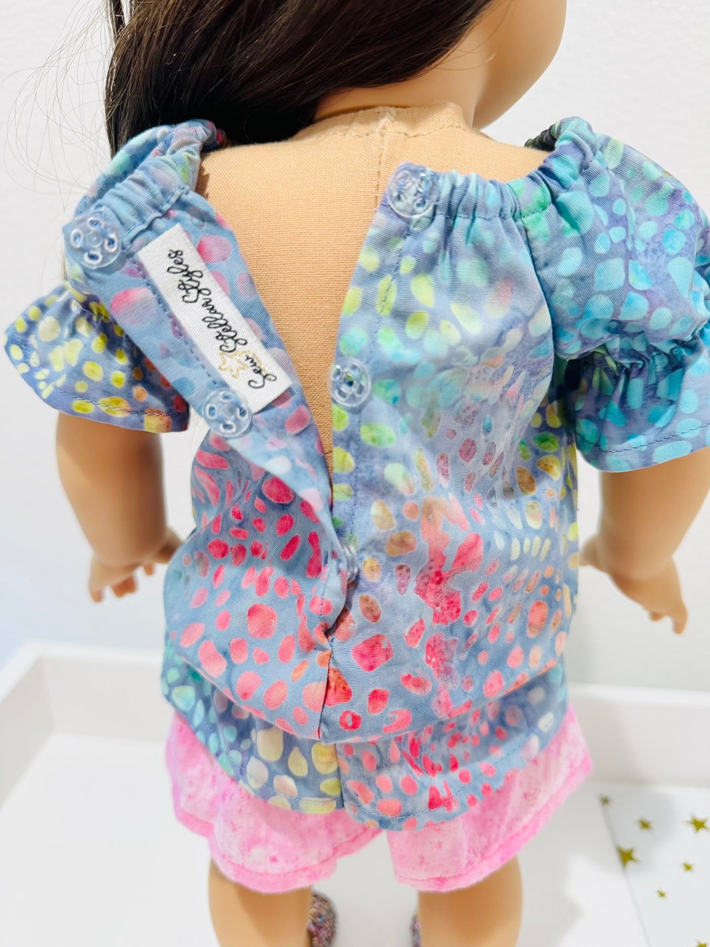 The Europa Top: Rippling Rainbow Batik