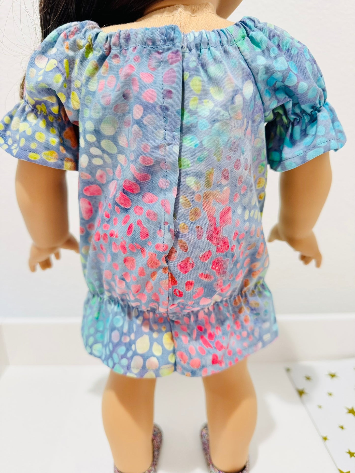 The Europa Top: Rippling Rainbow Batik