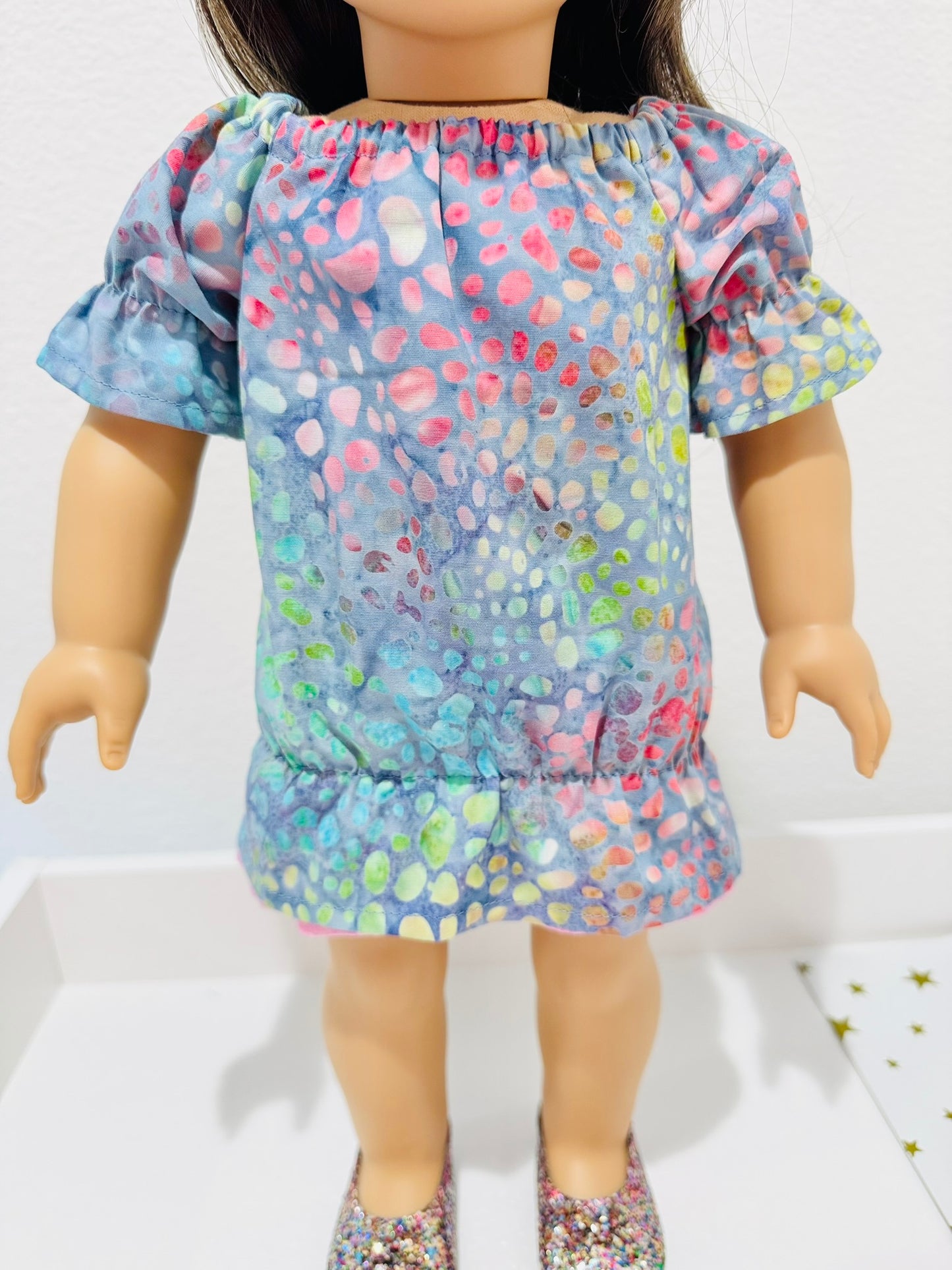 The Europa Top: Rippling Rainbow Batik