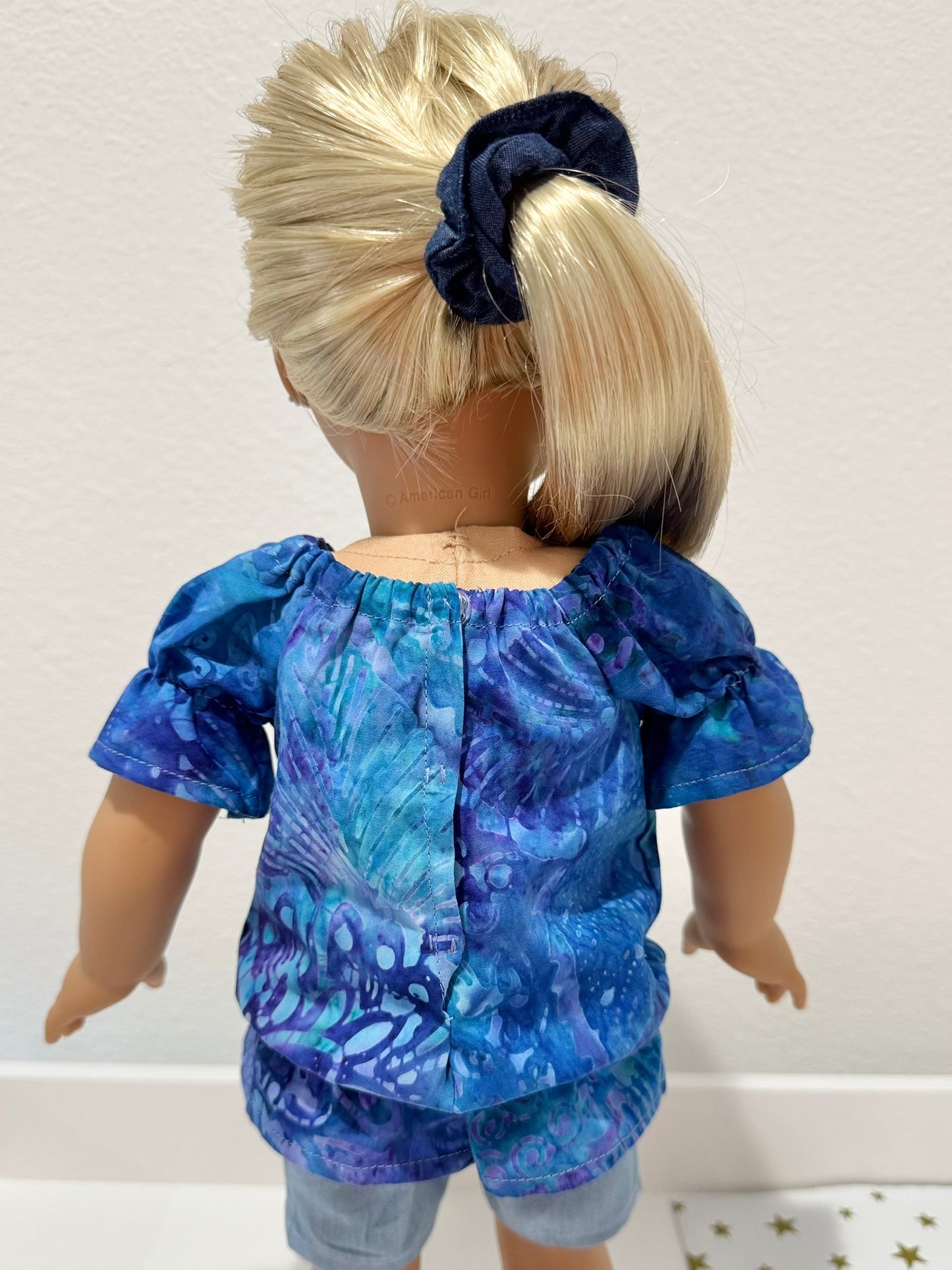 The Europa Top: Caribbean Blue Batik