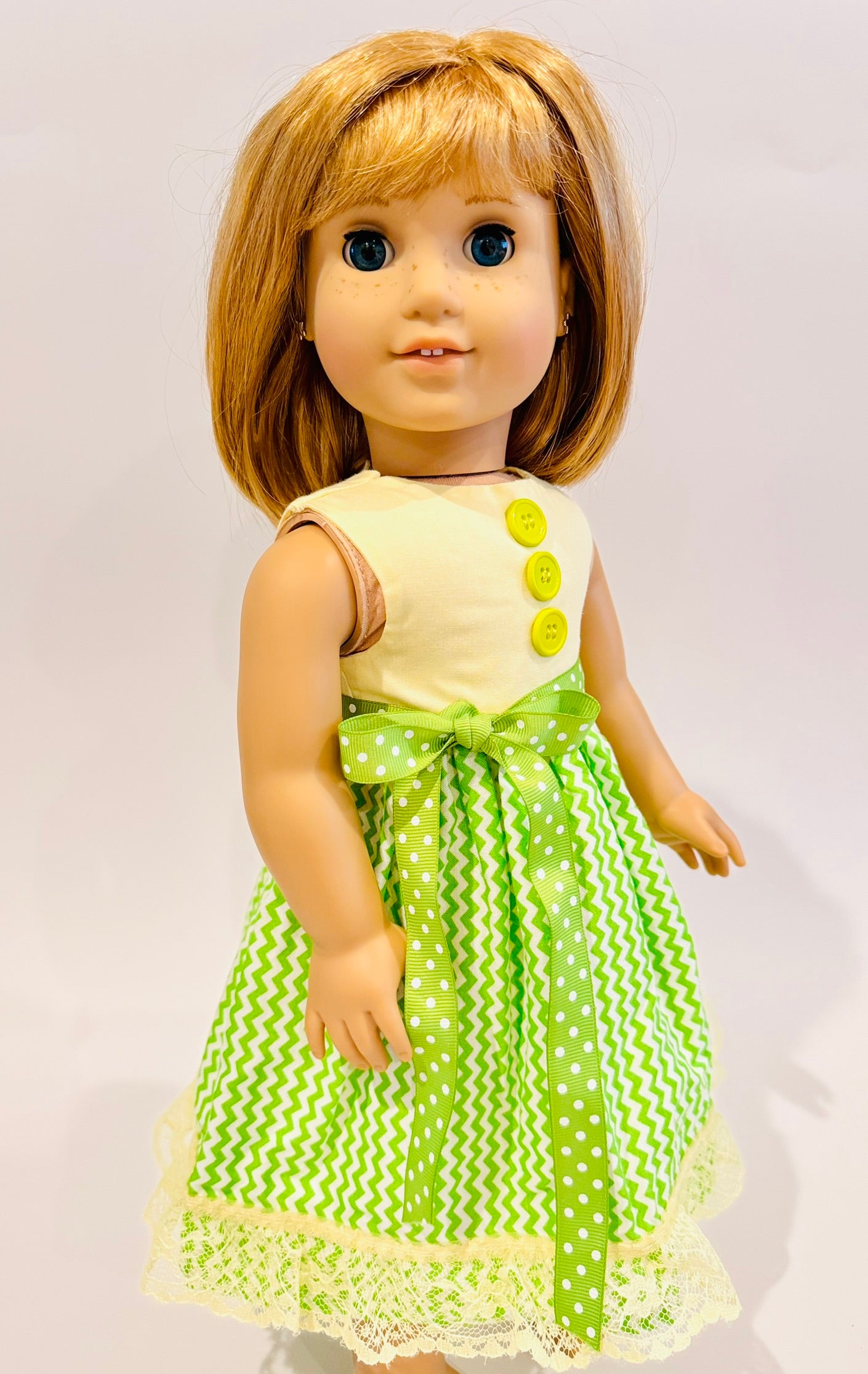 Dress made by Kathleen Saviak: yellow and green