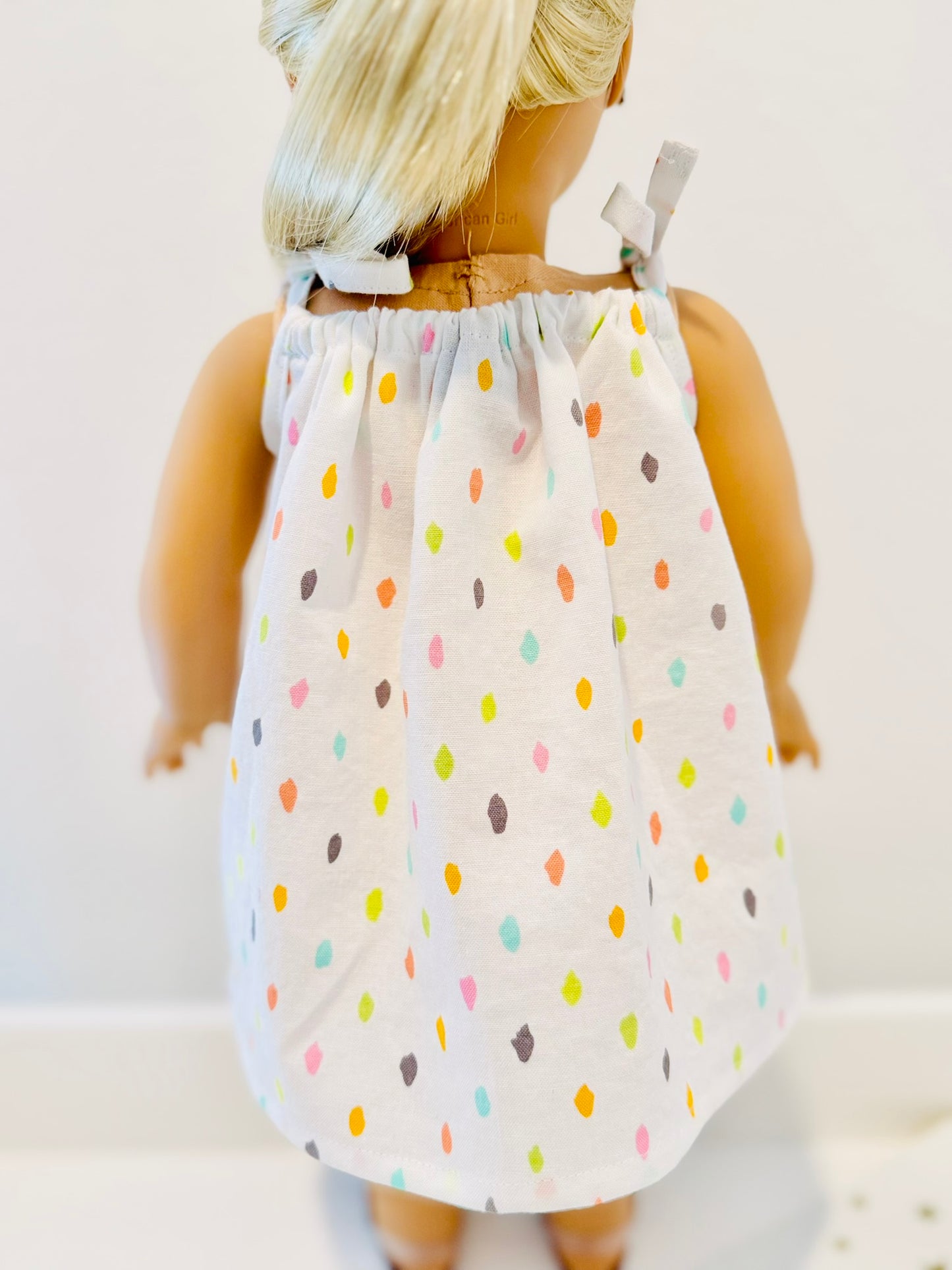 The Tie & Twirl Dress: Neon Pastel Polkadot