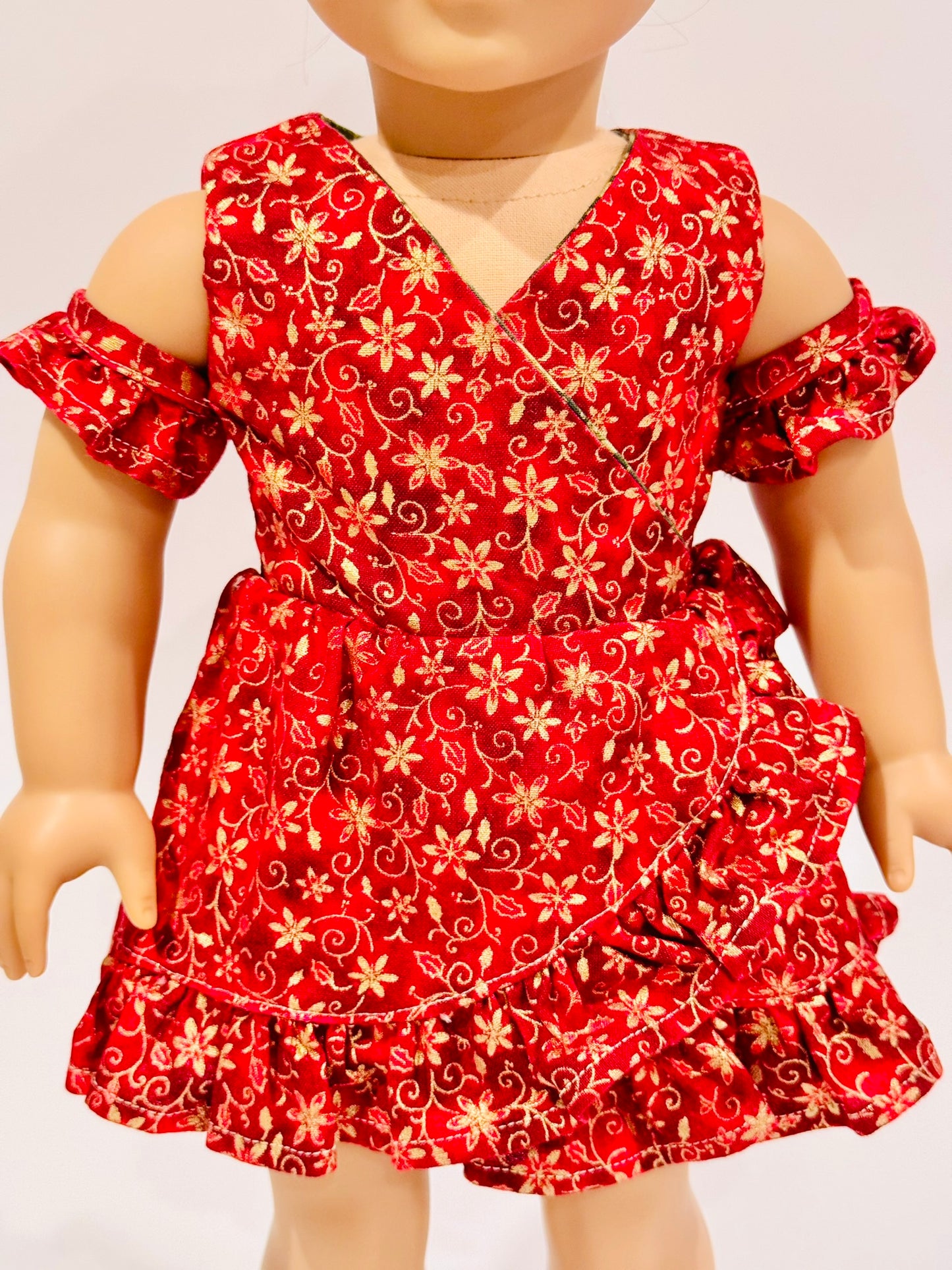 The Chrysomeda Dress - Holiday Red and Metallic Gold