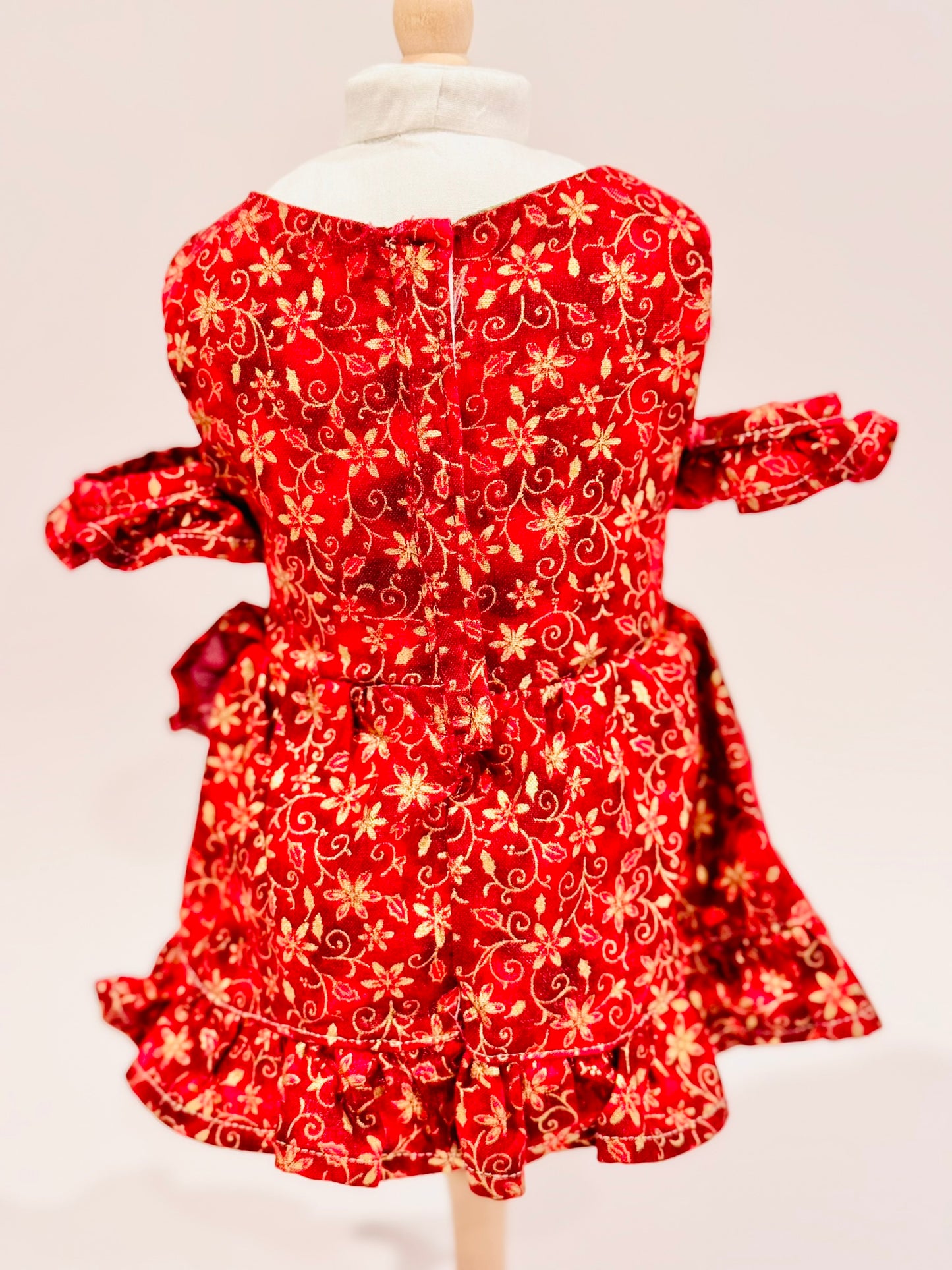 The Chrysomeda Dress - Holiday Red and Metallic Gold