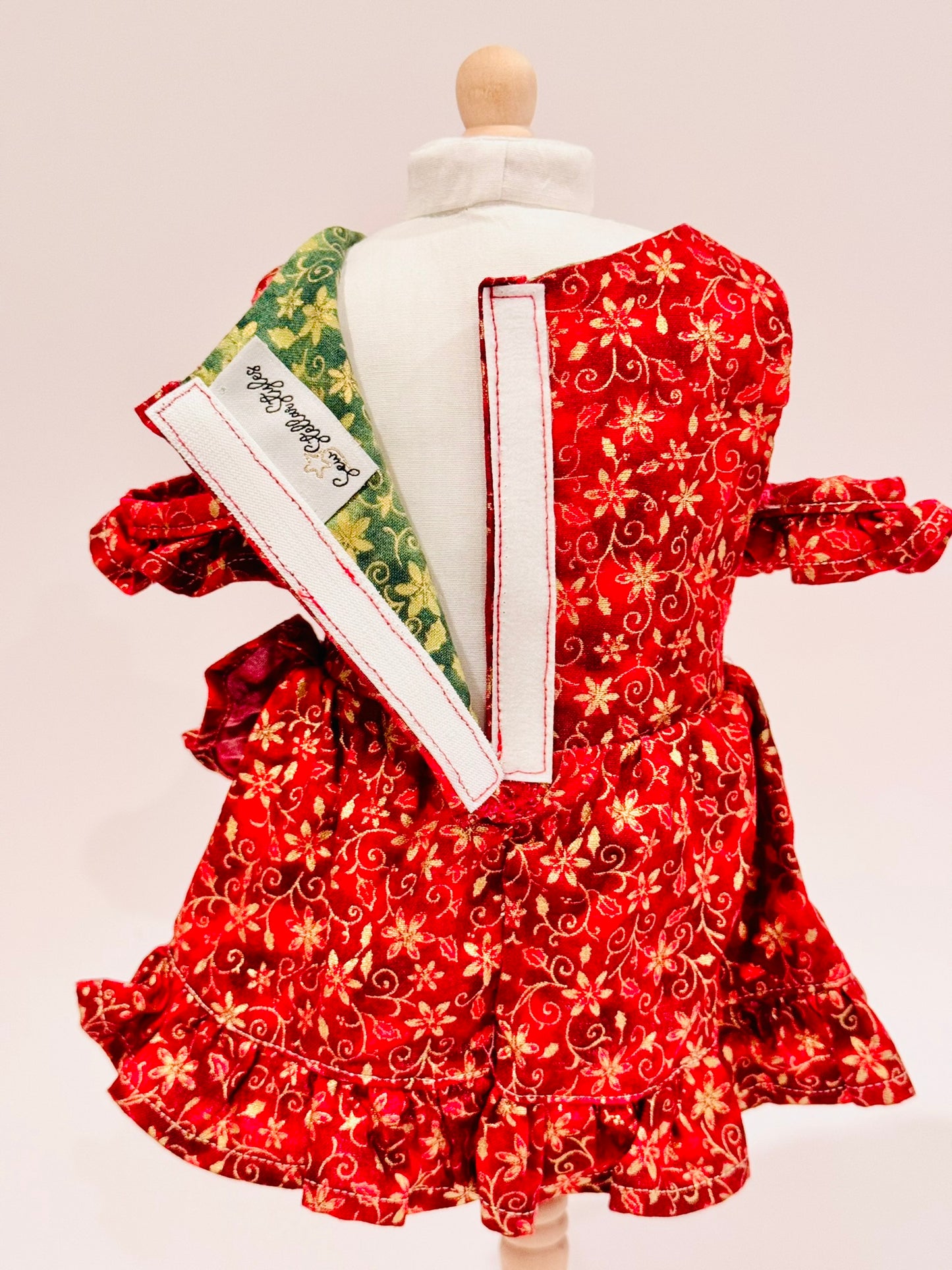 The Chrysomeda Dress - Holiday Red and Metallic Gold