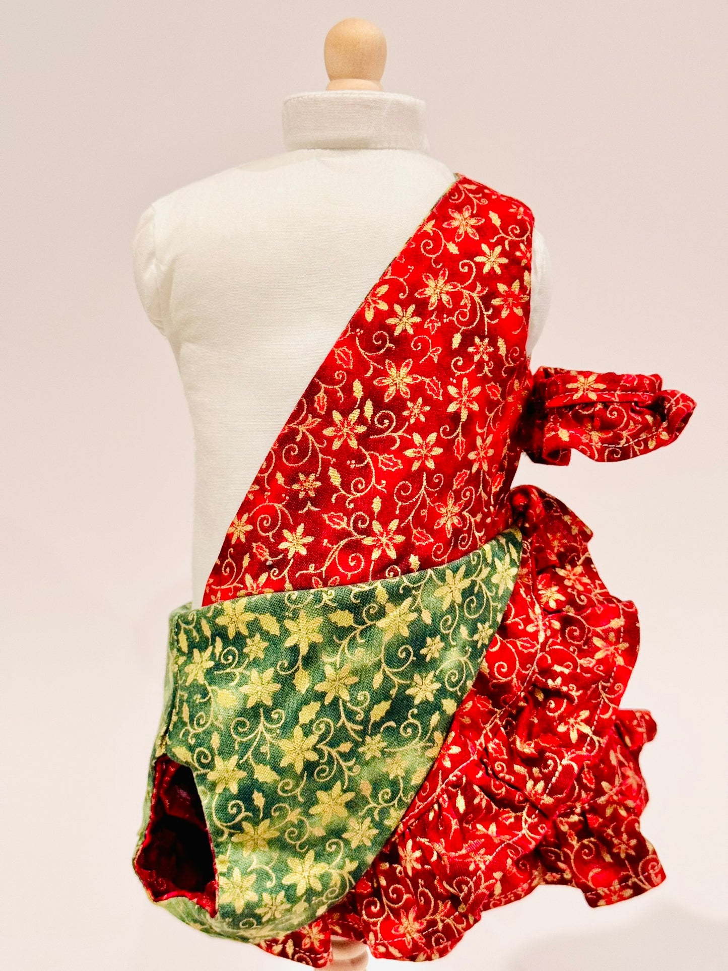 The Chrysomeda Dress - Holiday Red and Metallic Gold