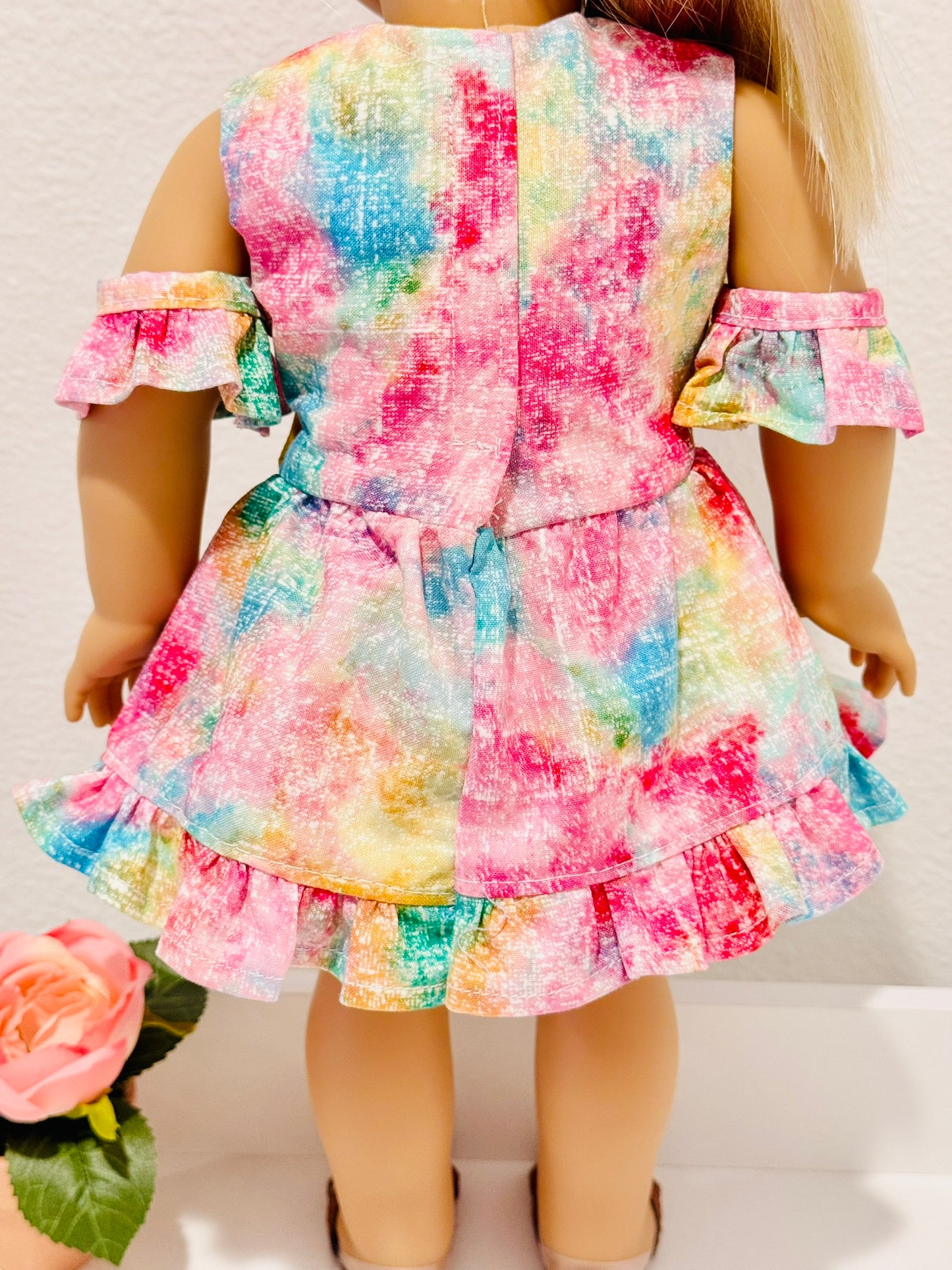 The Chrysomeda Dress - Rainbow Watercolor