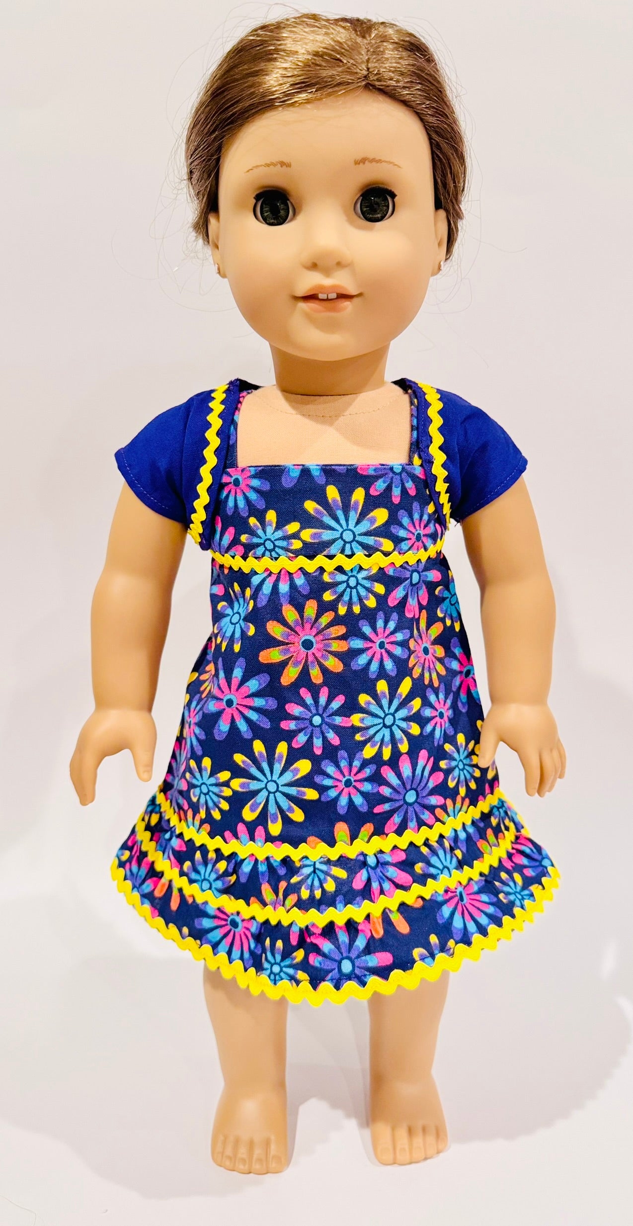 Dress and shrug sweater made by Kathleen Saviak: purple floral