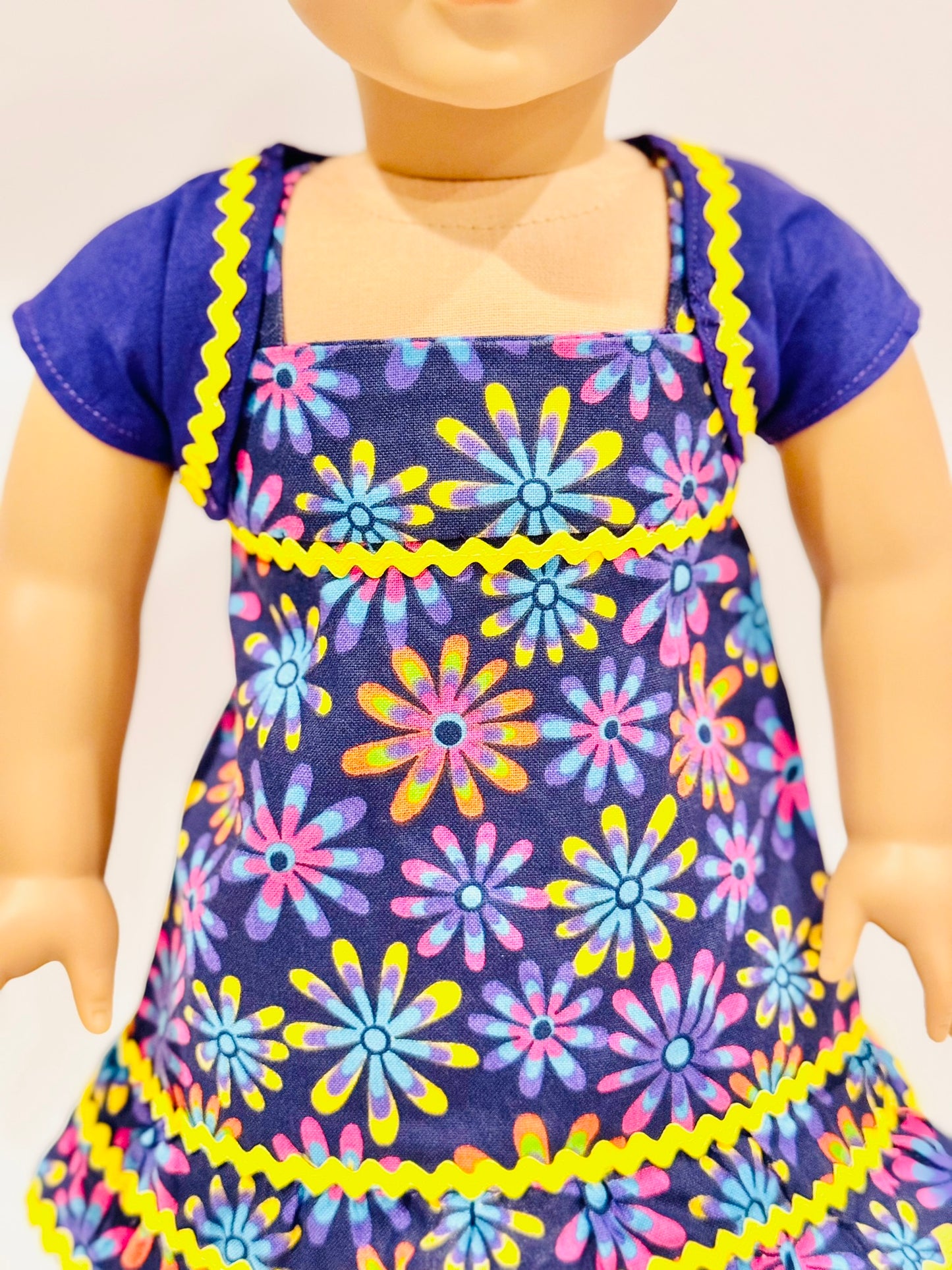 Dress and shrug sweater made by Kathleen Saviak: purple floral