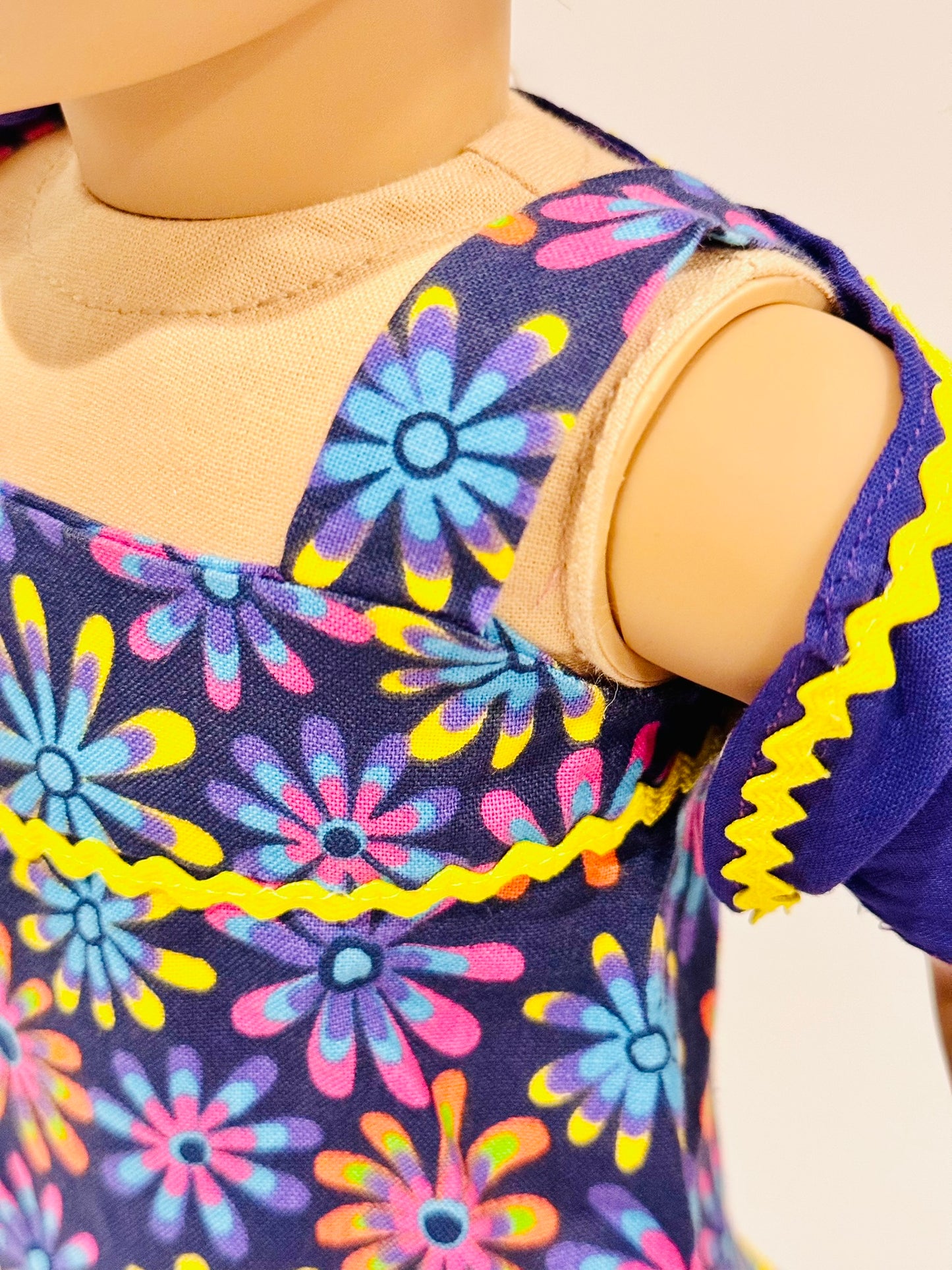 Dress and shrug sweater made by Kathleen Saviak: purple floral