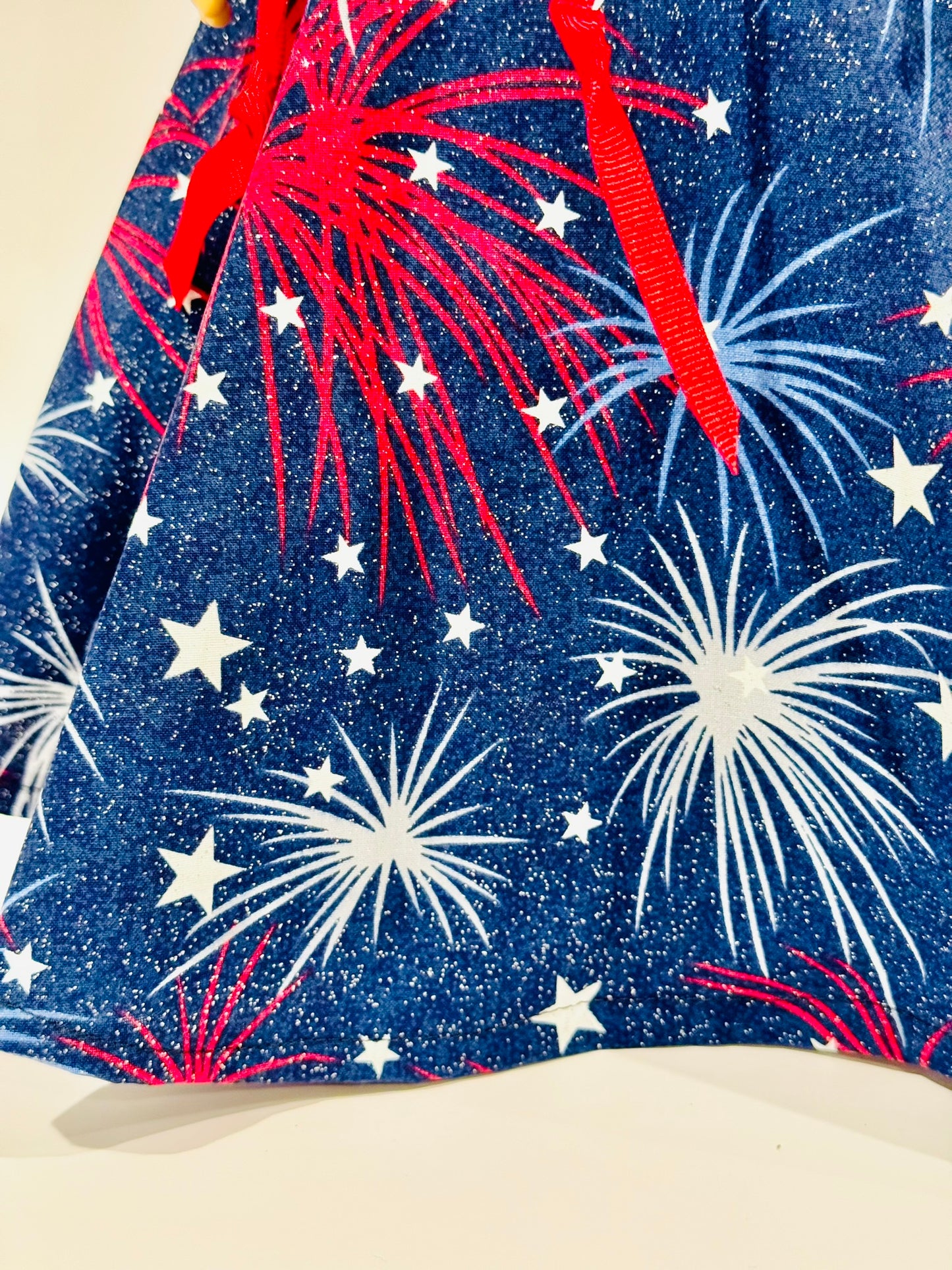 2-piece outfit made by Kathleen Saviak: USA fireworks "flapper" skirt and shirt