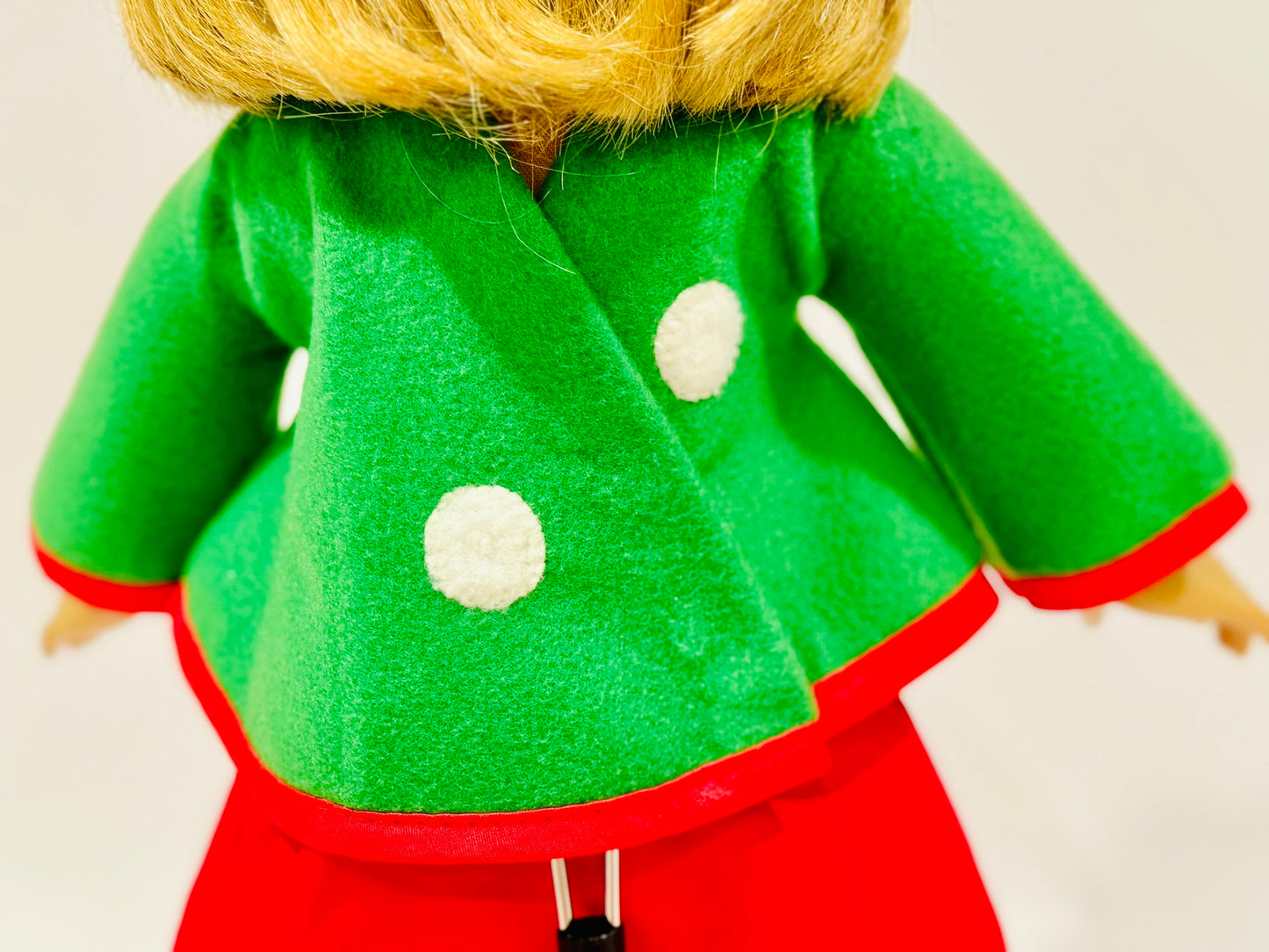 2-piece outfit made by Kathleen Saviak: Santa skirt and felt sweater