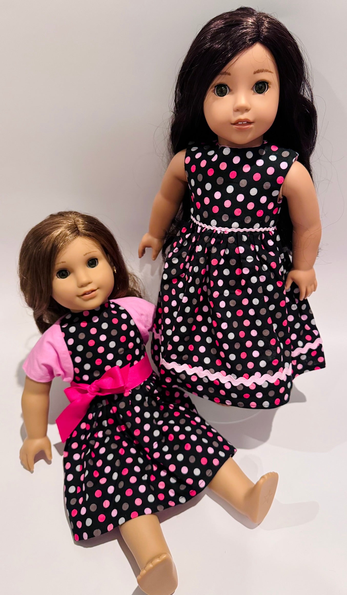 Black and pink polkadot set made by Kathleen Saviak