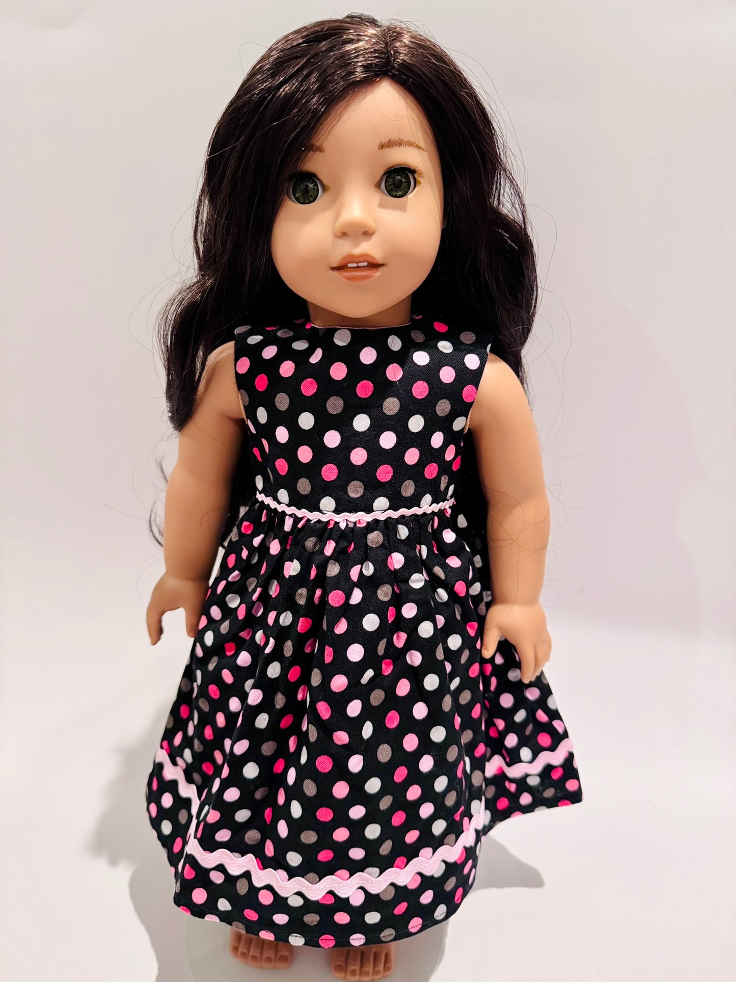 Black and pink polkadot set made by Kathleen Saviak