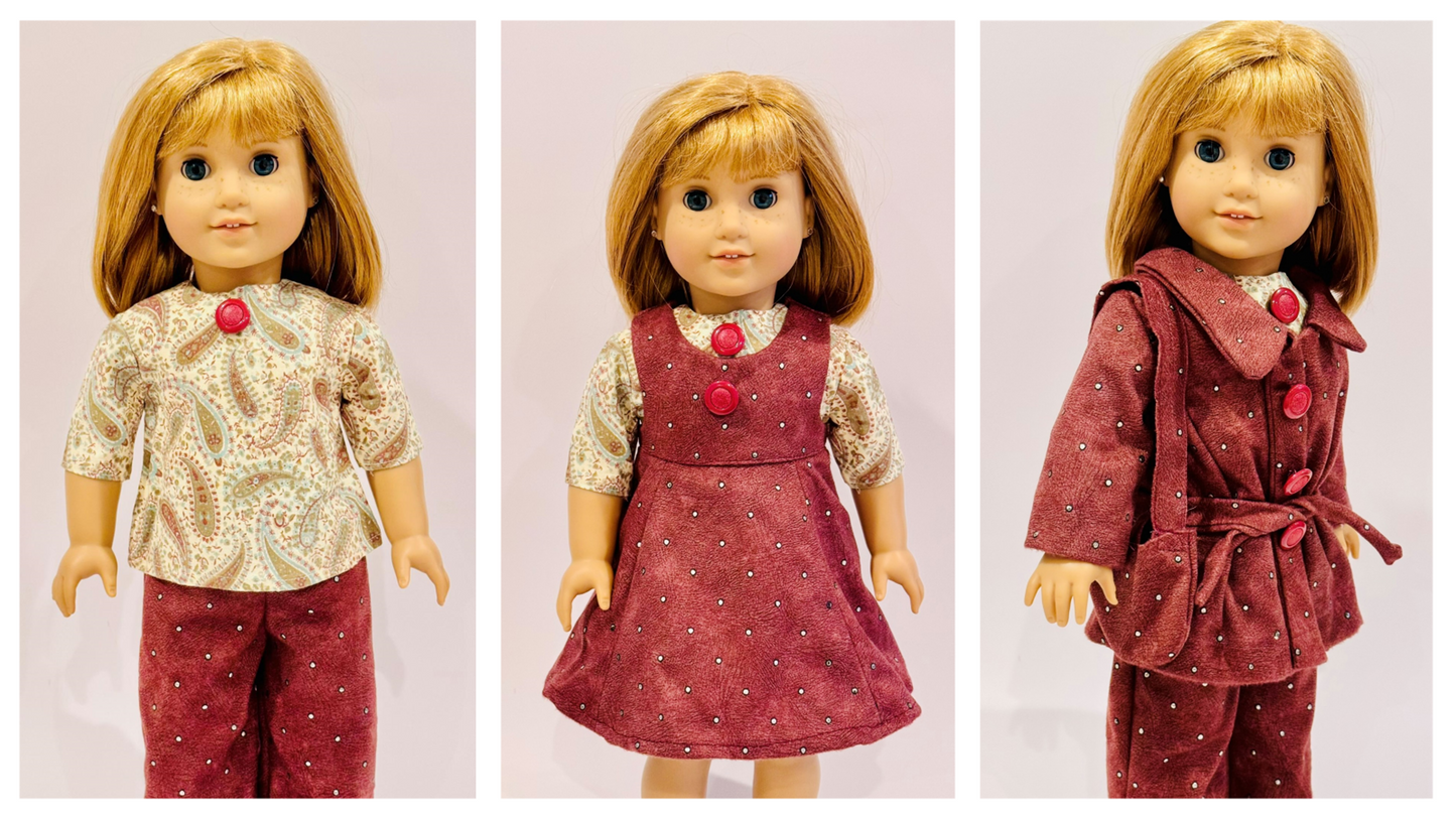 Corduroy brown rhinestone set made by Kathleen Saviak