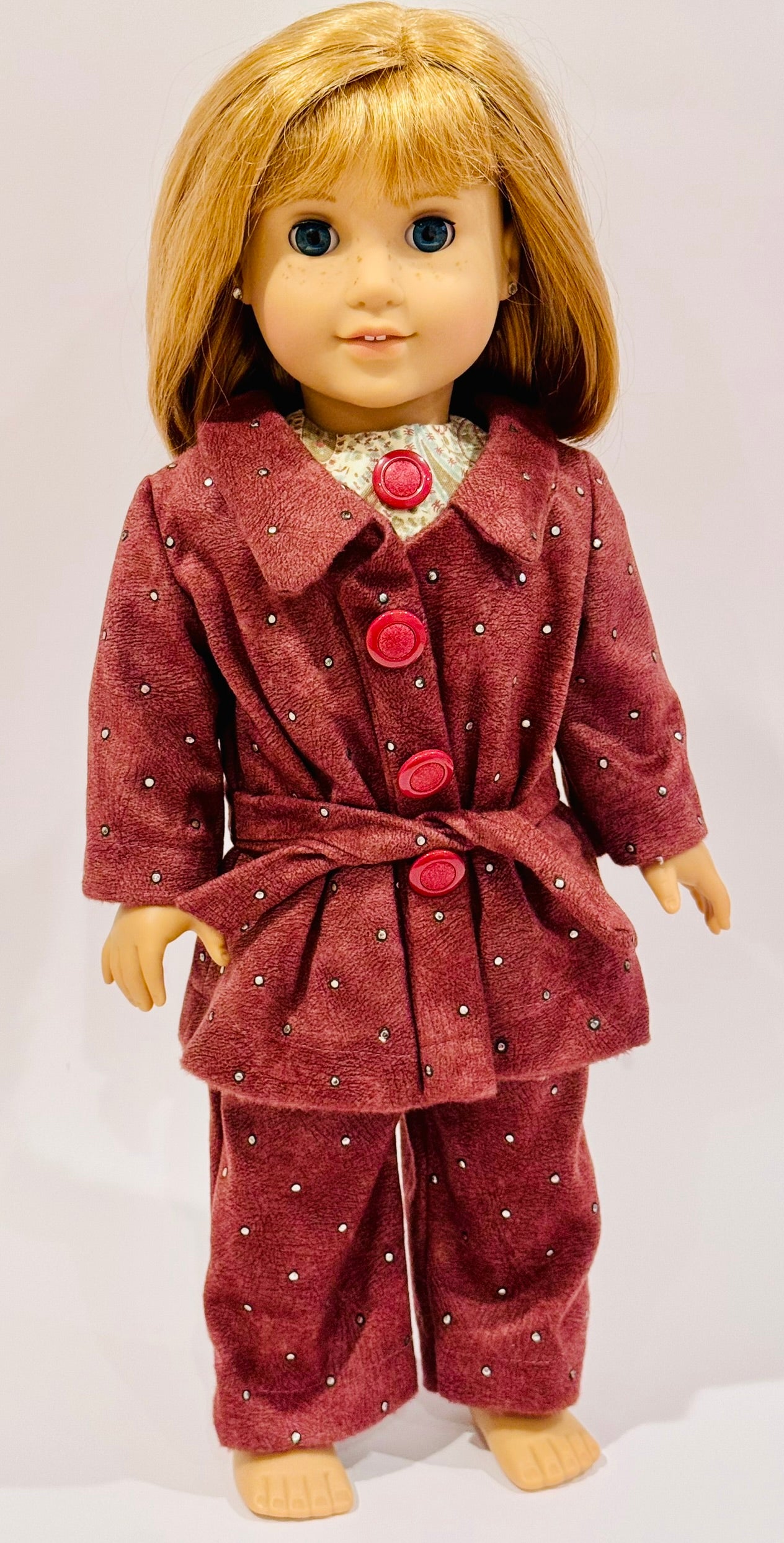 Corduroy brown rhinestone set made by Kathleen Saviak