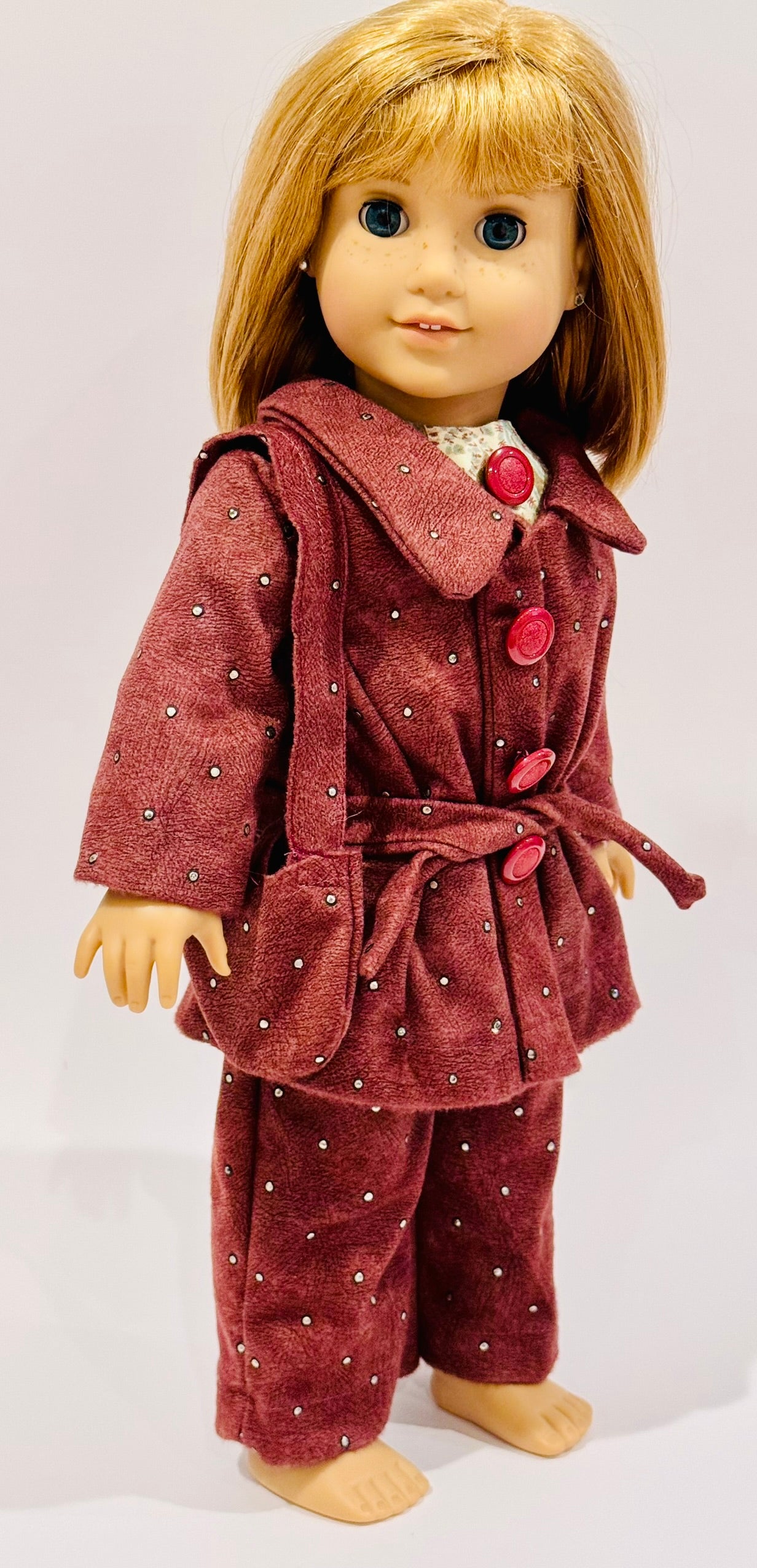 Corduroy brown rhinestone set made by Kathleen Saviak