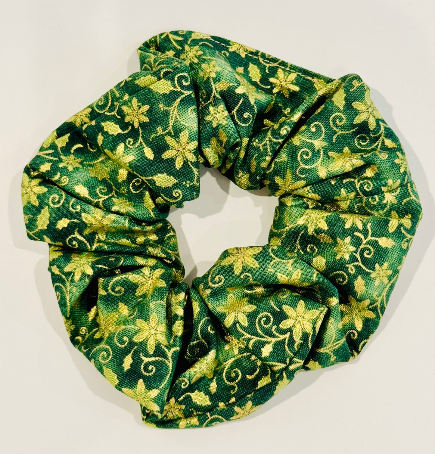 Giant Scrunchie - Holiday Green & Metallic Gold