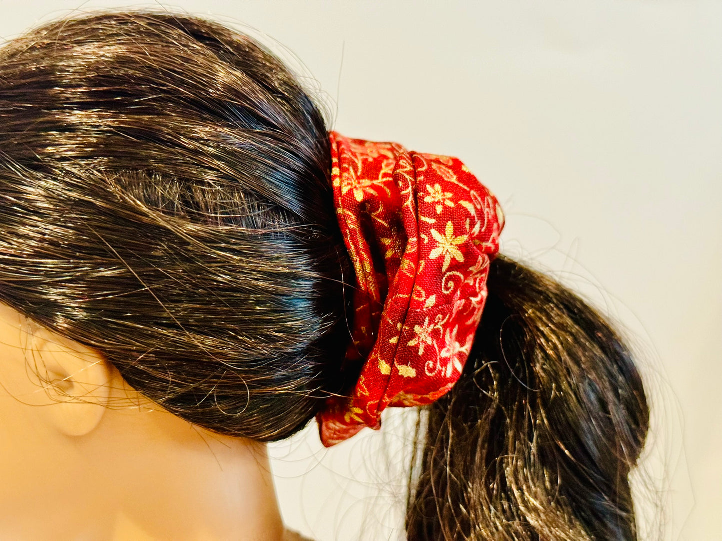 Giant Scrunchie - Holiday Red & Metallic Gold