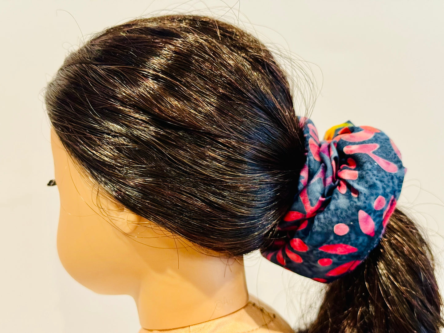 Giant Scrunchie - Navy Rainbow Batik