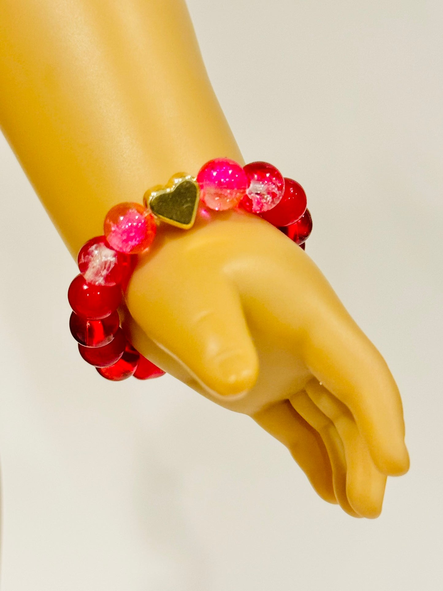 Beaded Bracelet for Dolls - Valentine's Day Version 4