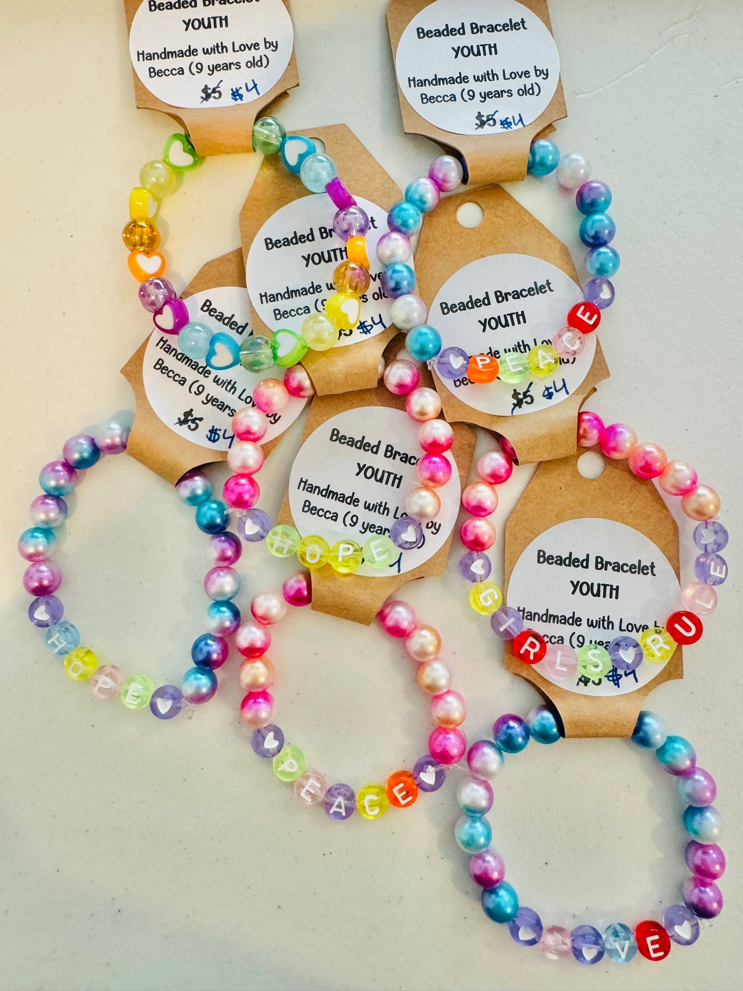 Youth Beaded Bracelets Made by Becca - Mermaid Pearl Affirmations Series | CLEARANCE