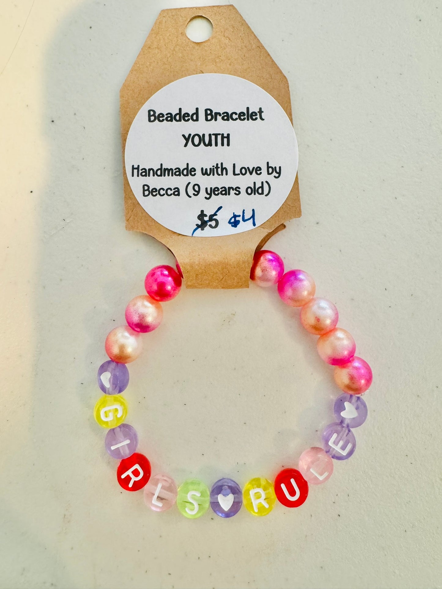 Youth Beaded Bracelets Made by Becca - Mermaid Pearl Affirmations Series | CLEARANCE