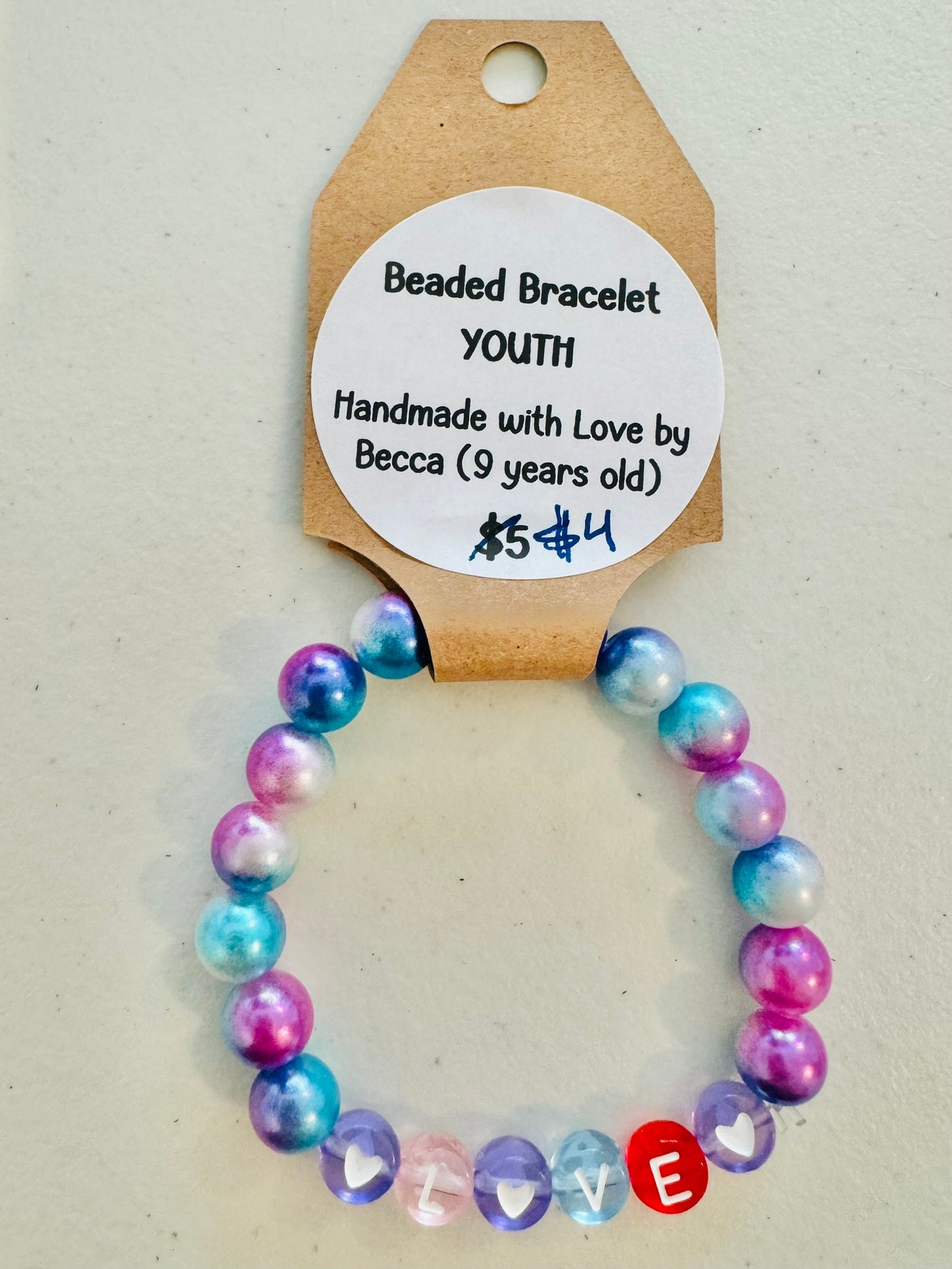 Youth Beaded Bracelets Made by Becca - Mermaid Pearl Affirmations Series | CLEARANCE