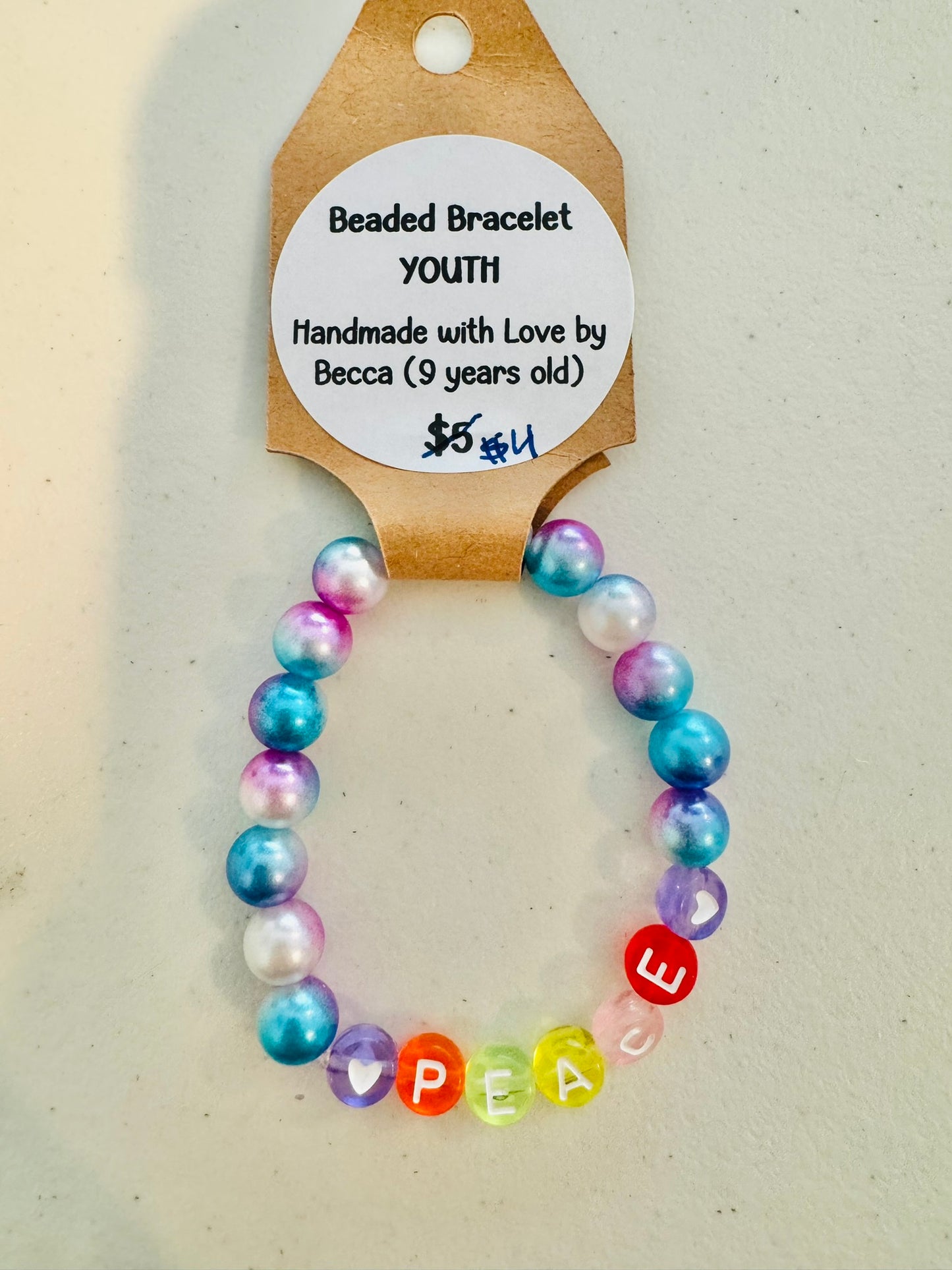 Youth Beaded Bracelets Made by Becca - Mermaid Pearl Affirmations Series | CLEARANCE