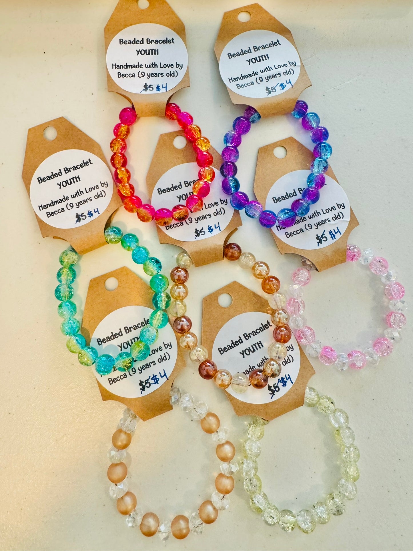 Youth Glass Beaded Bracelets Made by Becca | CLEARANCE