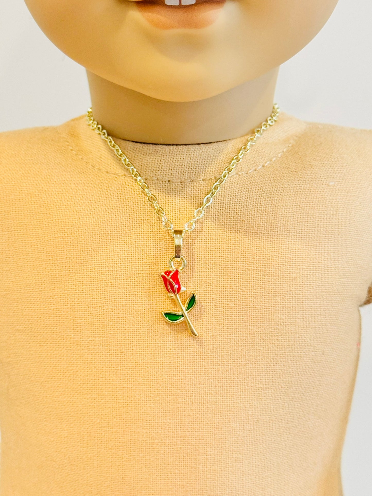 Golden Rose Charm Necklaces - Matching Set (Made to Order)