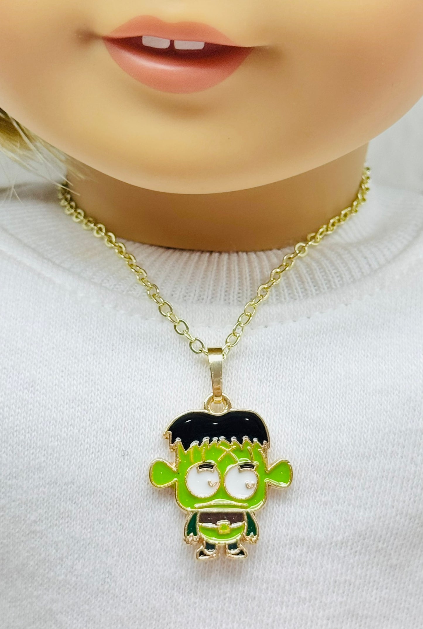 š§ Freaky Frankie Halloween Necklace for Dolls