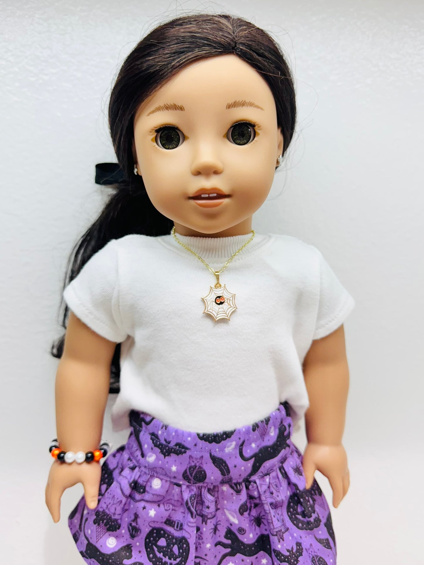 🕸️ Web of Wonder Halloween Necklace for Dolls