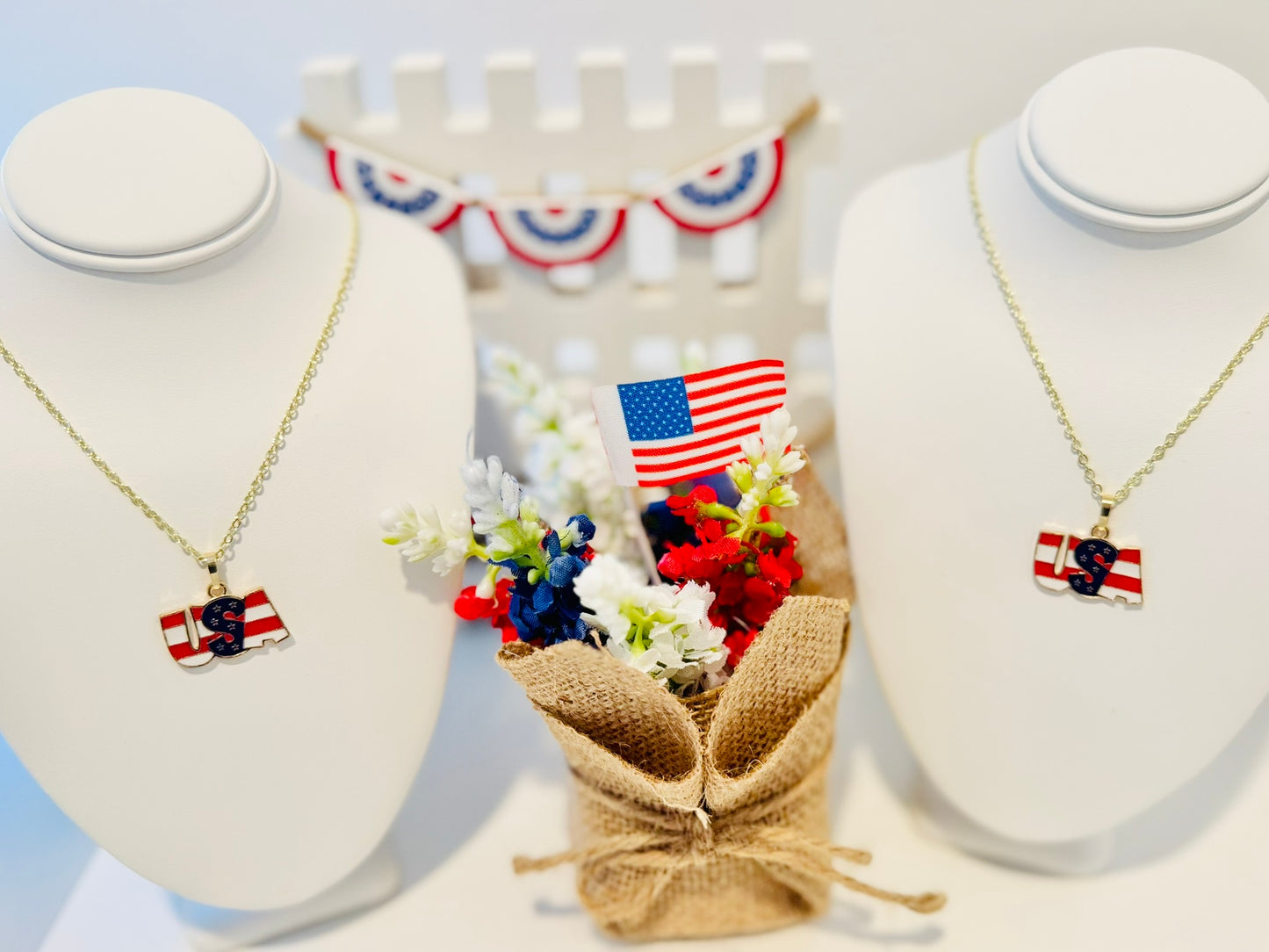 LIMITED EDITION Charm Necklace Set - Fourth of July Series 1 for Girls/BFFs: U.S.yAy!