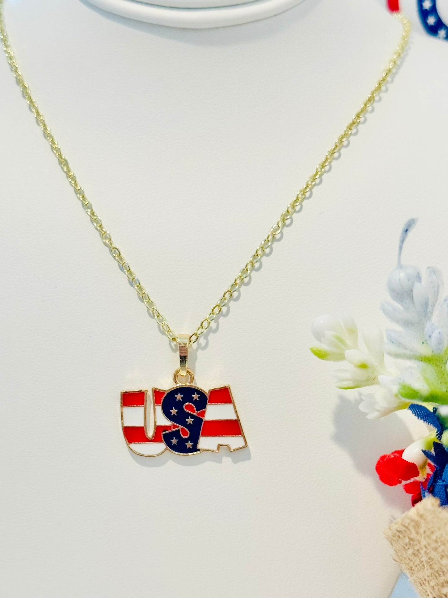 LIMITED EDITION Charm Necklace Set - Fourth of July Series 1 for Girls/BFFs: U.S.yAy!