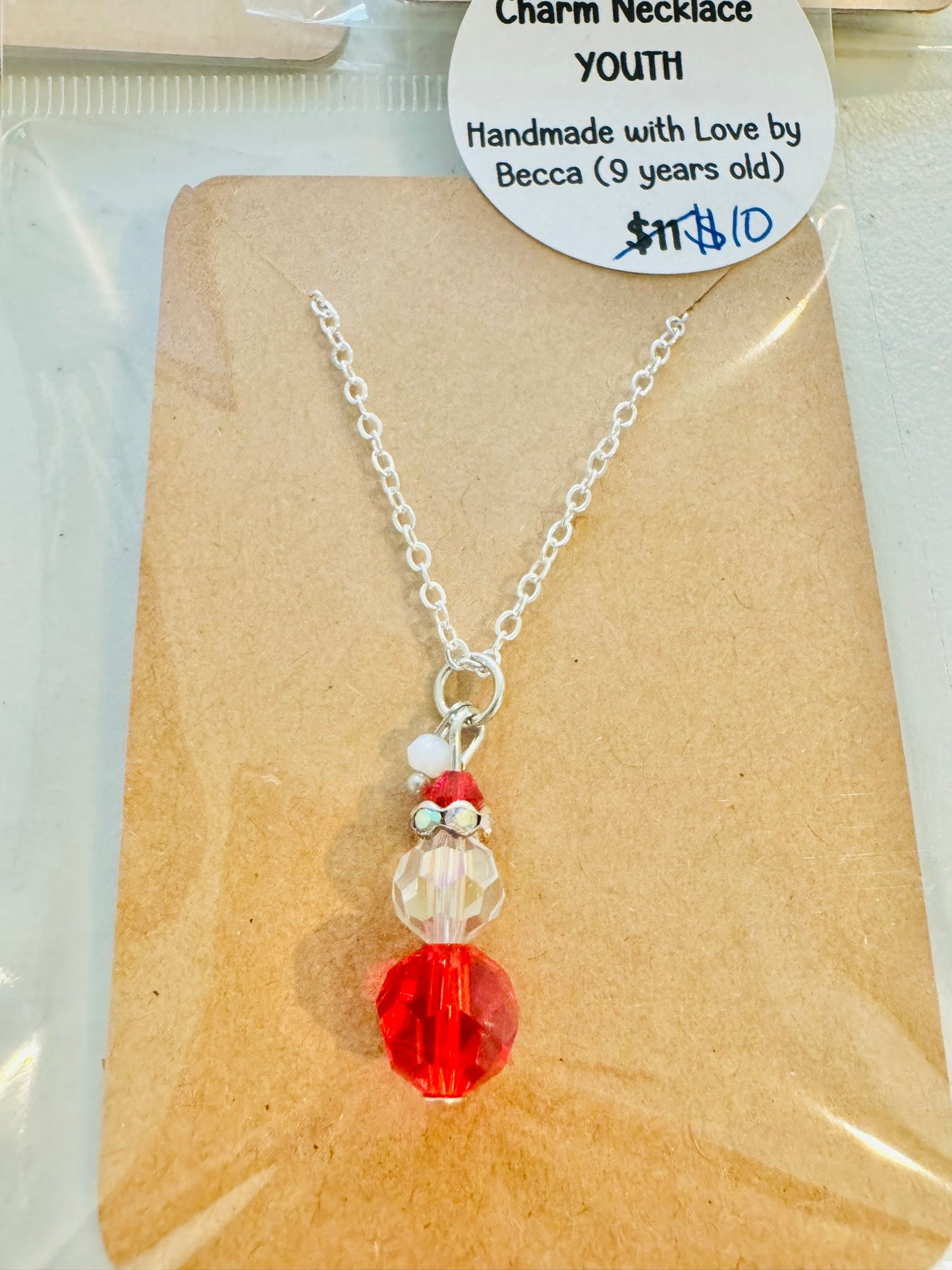 LIMITED EDITION Youth Charm Necklaces - Made by Becca Santa & Snowmen Series | CLEARANCE