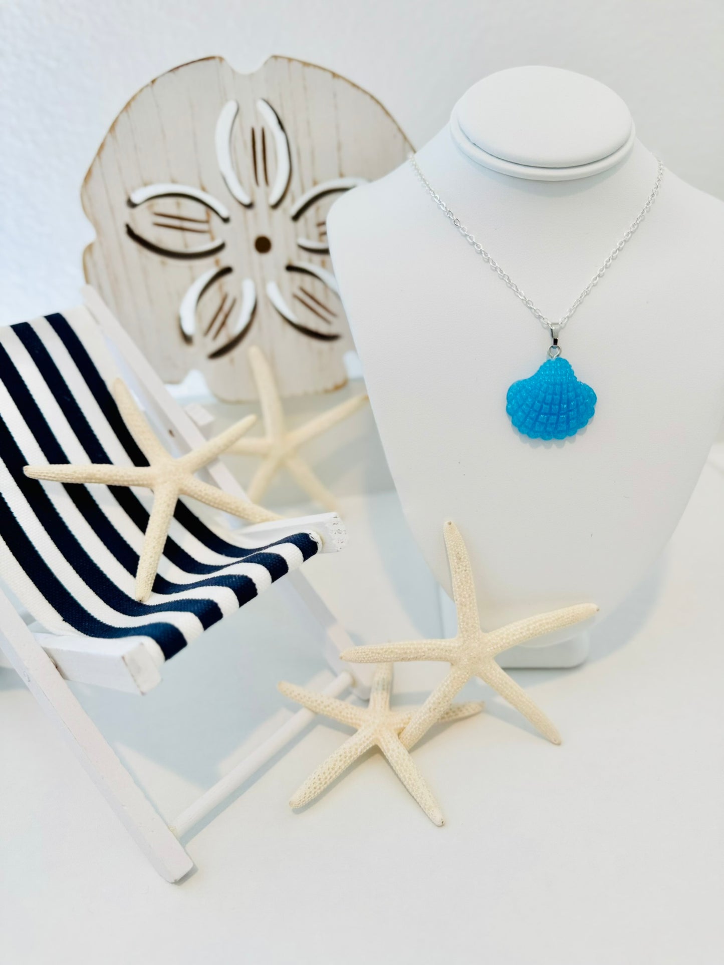 Glittery Blue Shell Necklace | Splash & Sparkle: Summer '25 Youth Accessories Collection