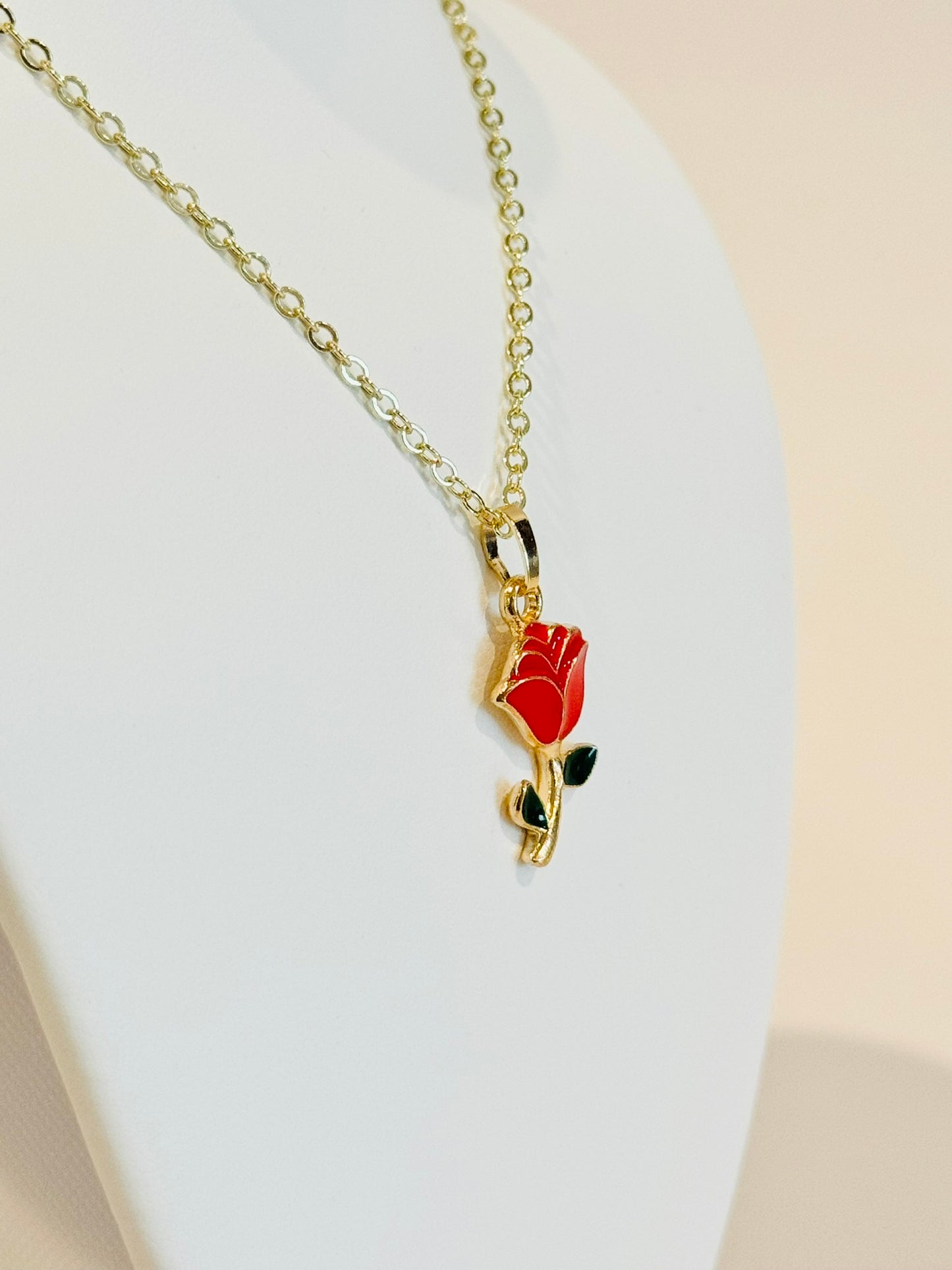 Golden Rose Charm Necklaces - Matching Set (Made to Order)