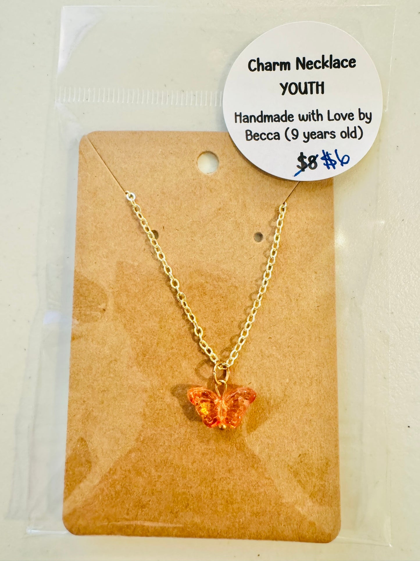 Youth Charm Necklaces - Made by Becca Butterfly Series | CLEARANCE