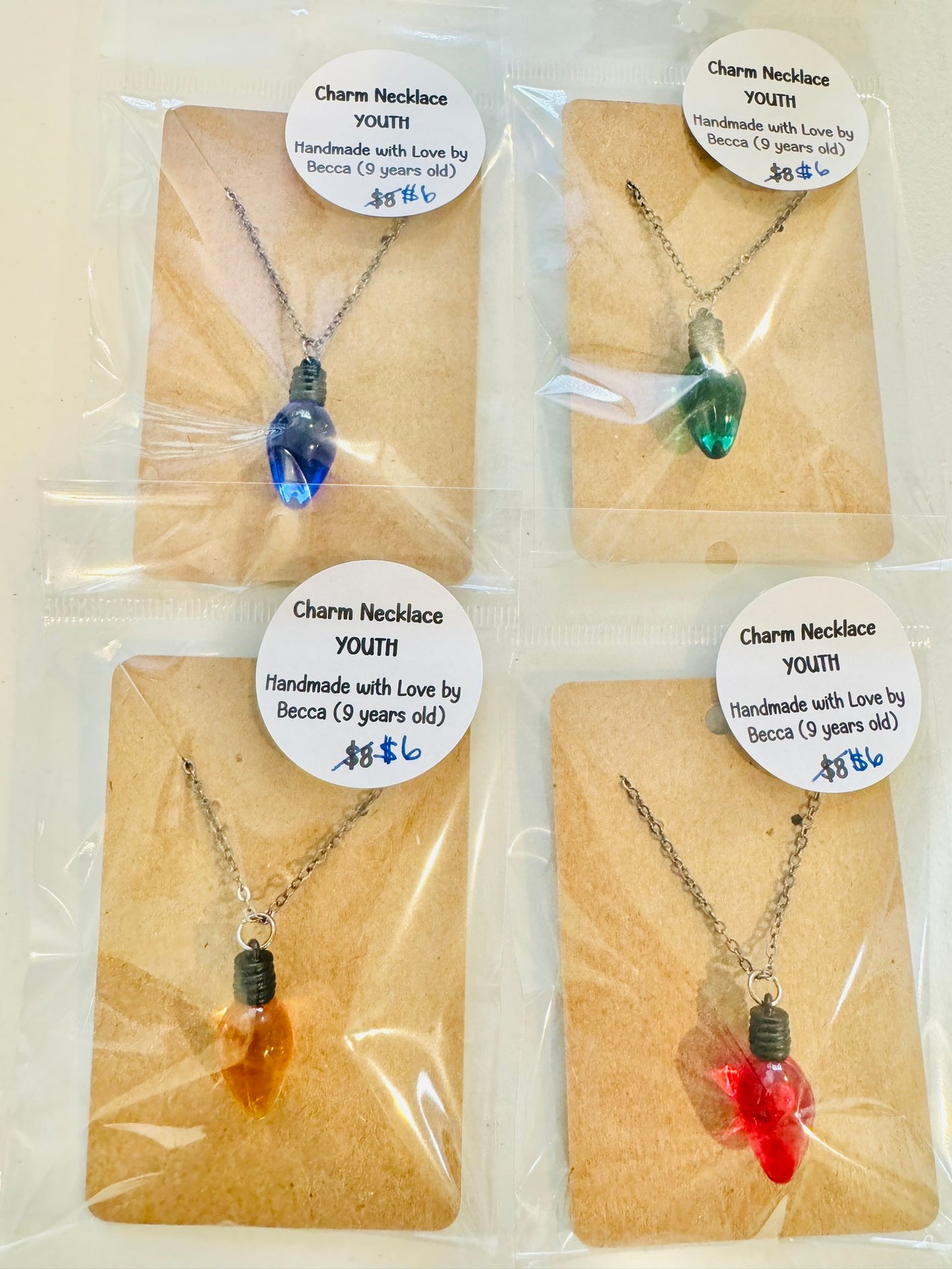 Youth Charm Necklaces - Made by Becca Holiday Lights Series | CLEARANCE