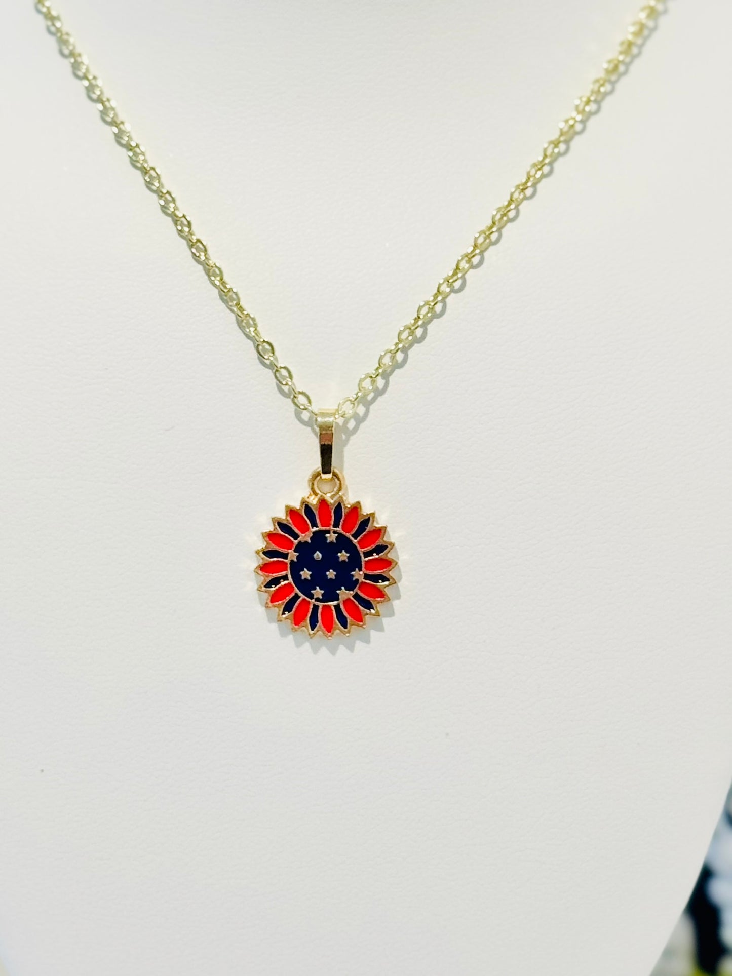 LIMITED EDITION Charm Necklace Set - Fourth of July Series 2 for Girls & Dolls: Floral & Free