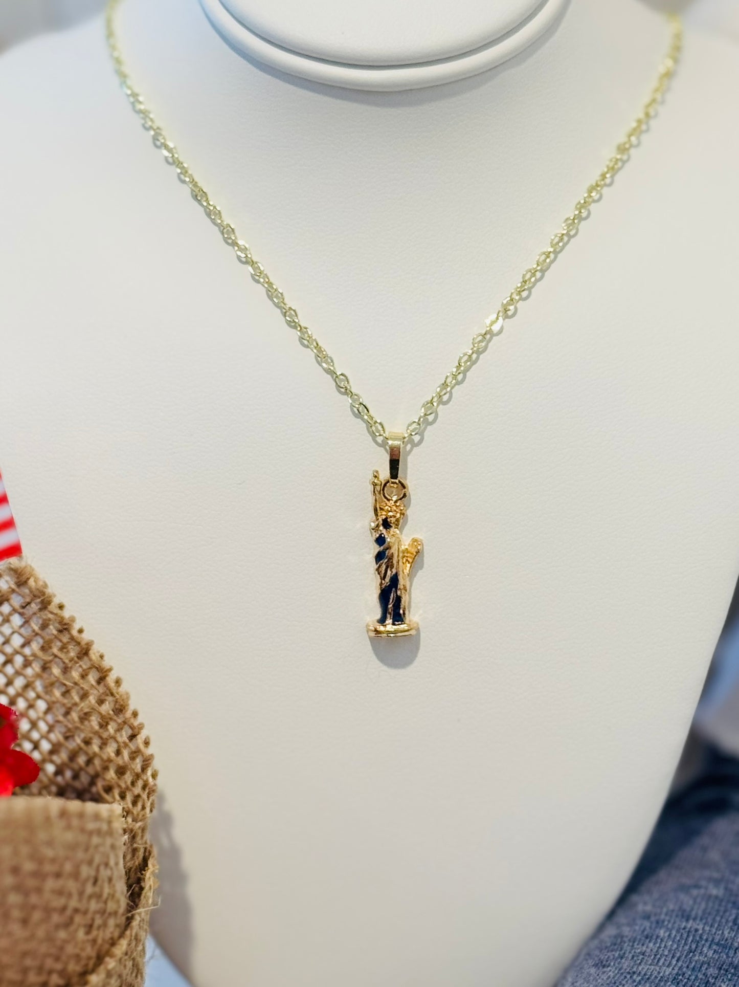 LIMITED EDITION Charm Necklace Set - Fourth of July Series 2 for Girls & Dolls: Lady Liberty