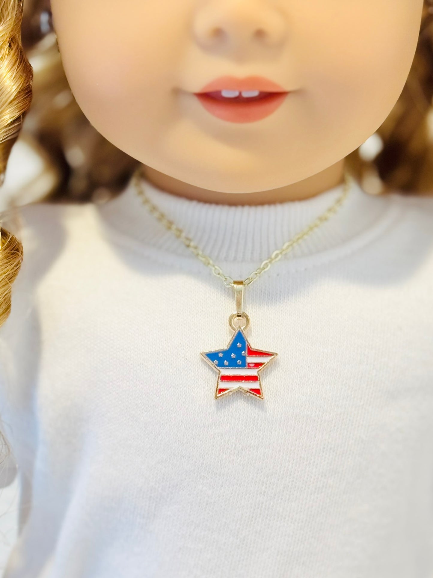 LIMITED EDITION Charm Necklace Set - Fourth of July Series 2 for Girls & Dolls: Star-Spangled Version 2