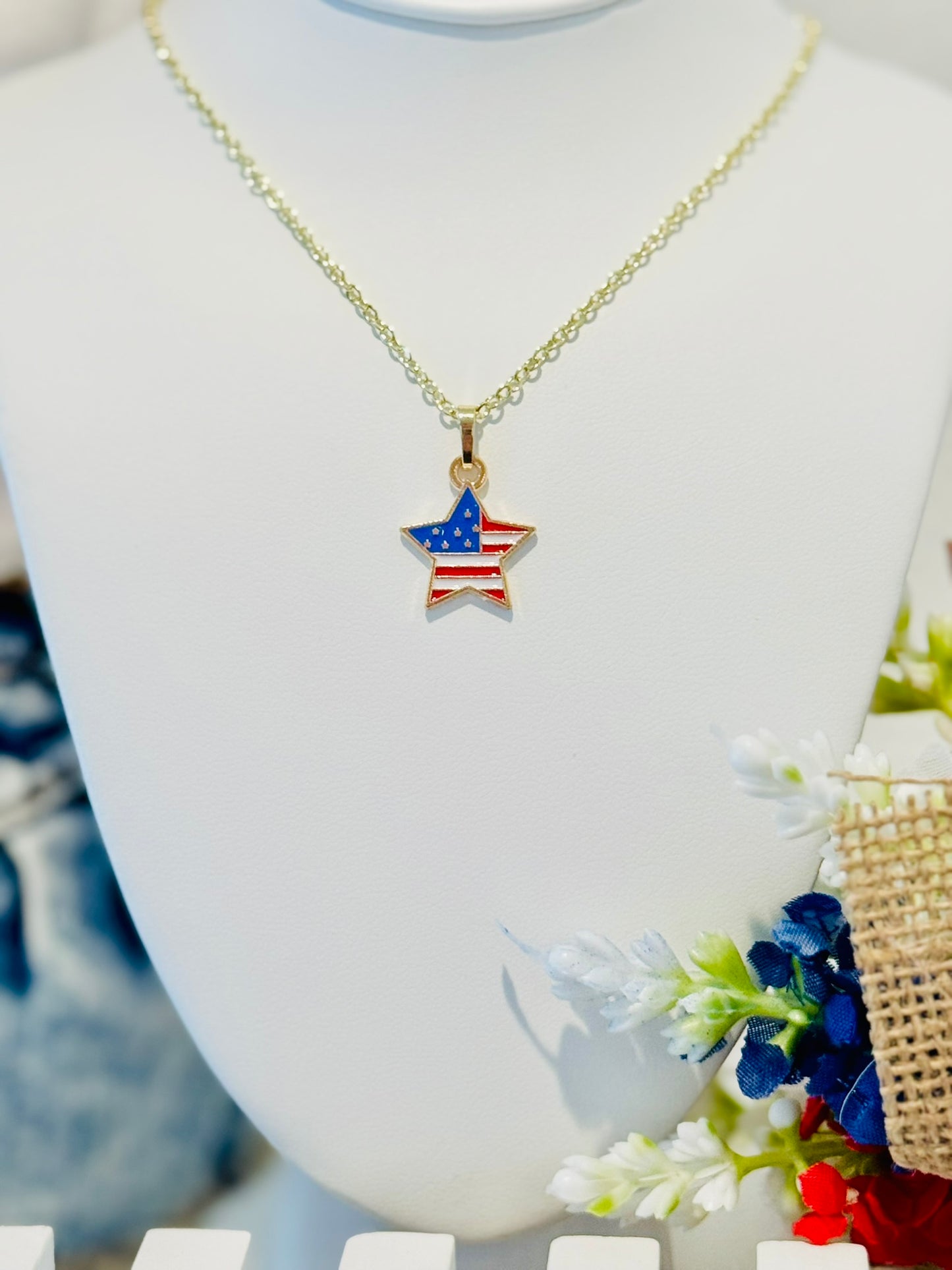 LIMITED EDITION Charm Necklace Set - Fourth of July Series 2 for Girls & Dolls: Star-Spangled Version 2