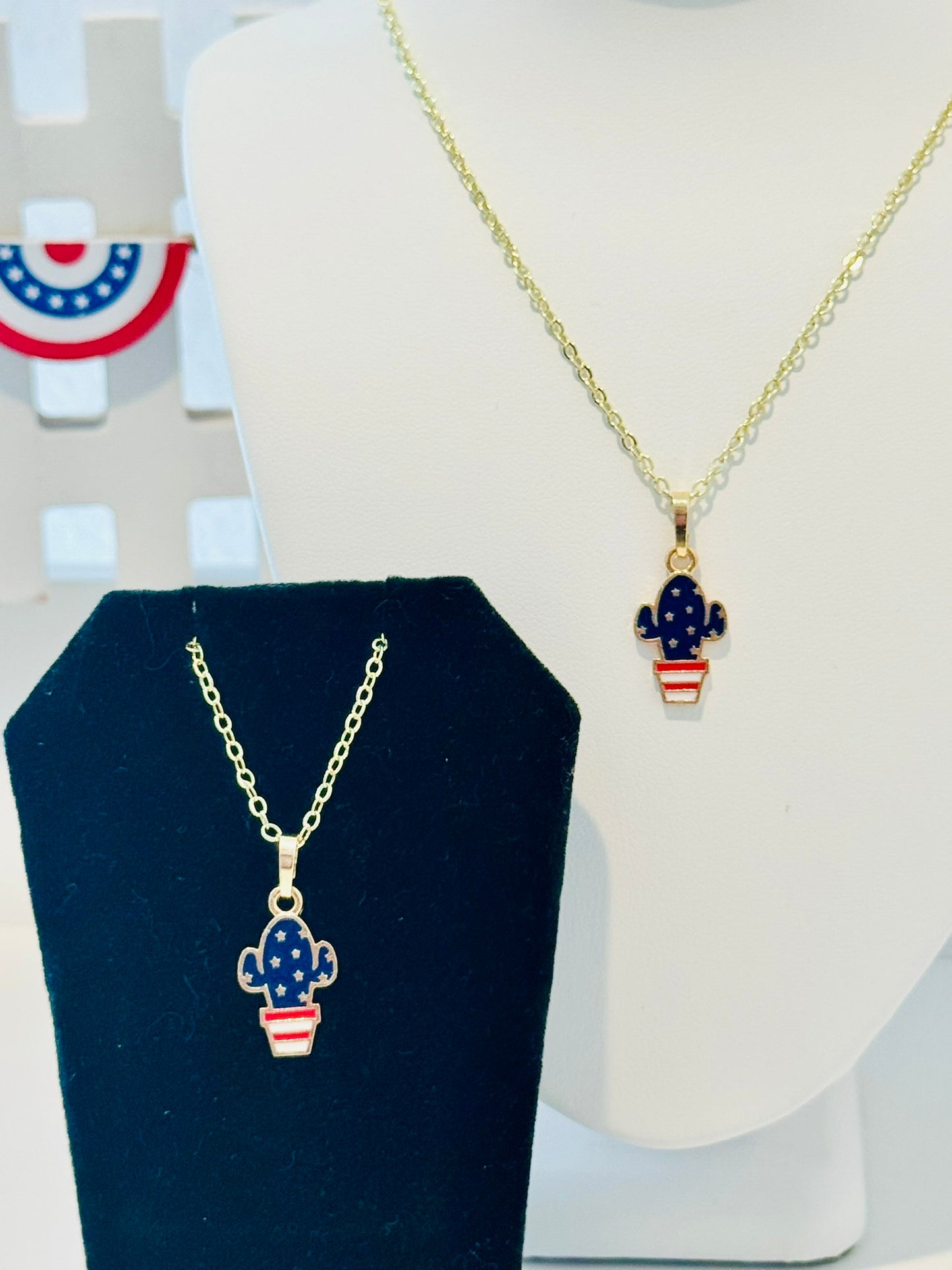 LIMITED EDITION Charm Necklace Set - Fourth of July Series 2 for Girls & Dolls: Stars, Stripes, & Spikes