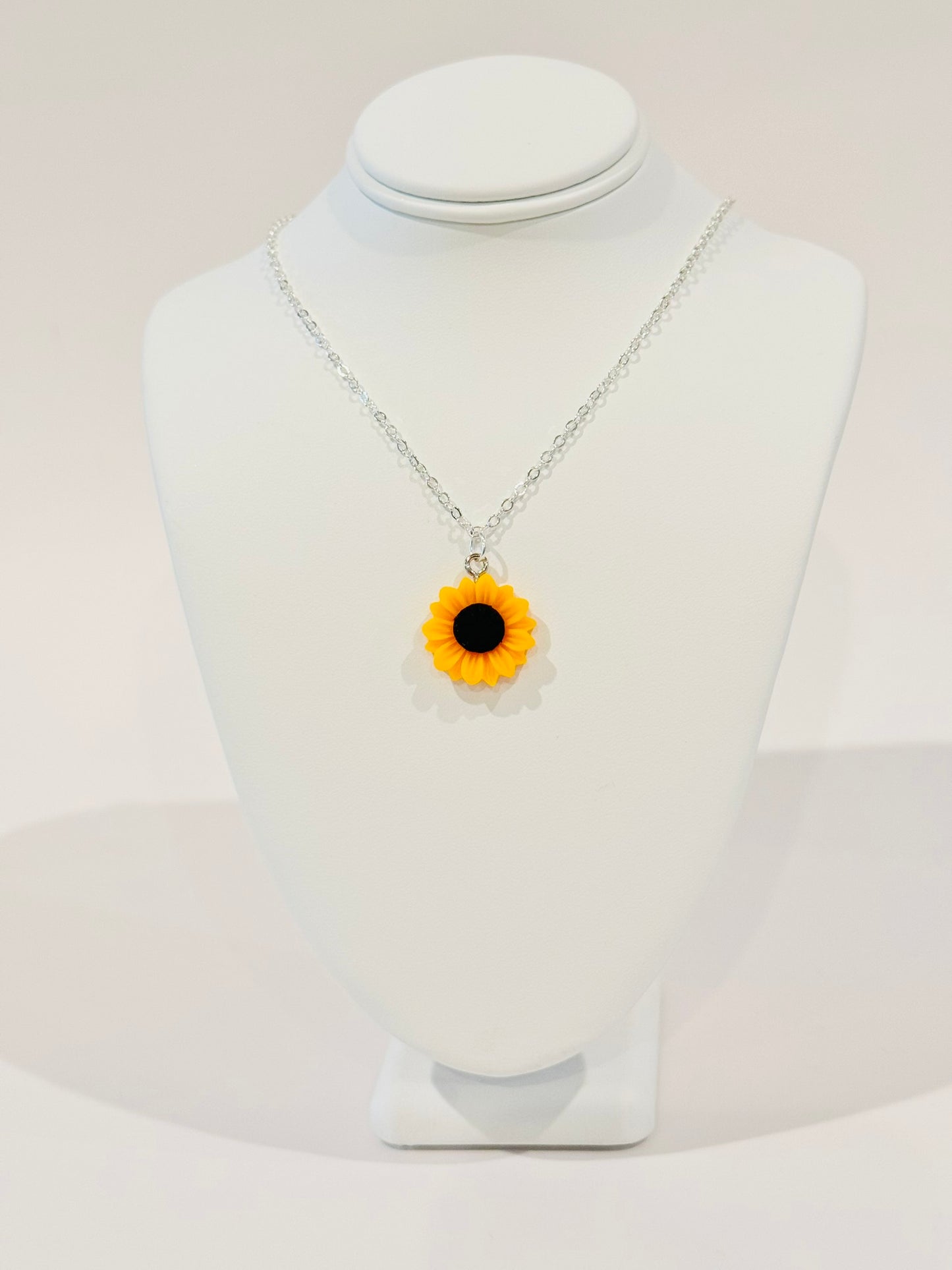 Resin Sunflower Charm Necklace