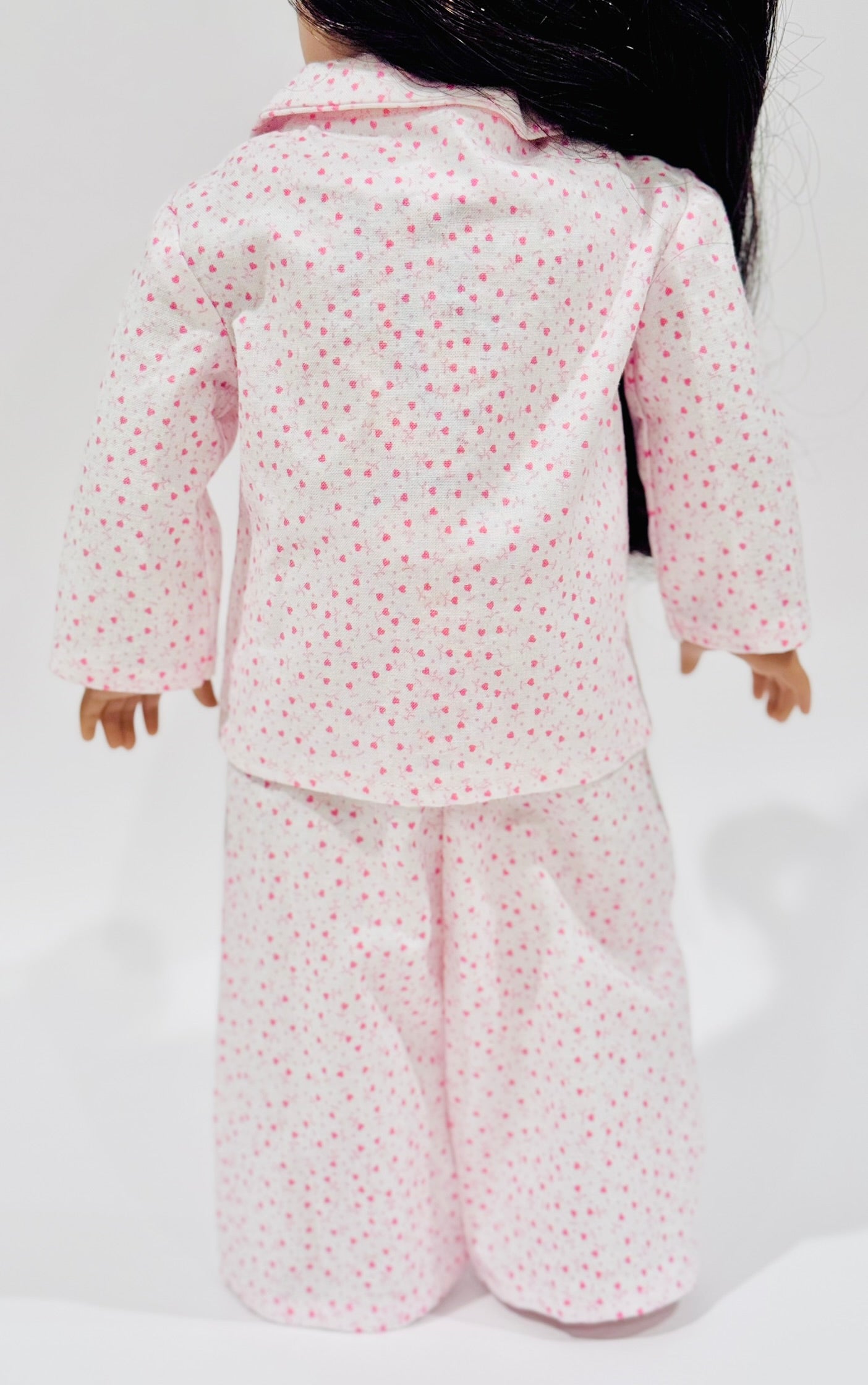 Pajamas made by Kathleen Saviak: pink hearts